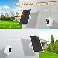 Vista 2 de Panel solar de cámara de anillo, compatible con batería Ring Stick Up, batería de cámara Ring Spotlight, impermeable, carga rápida de 6 W, enchufe