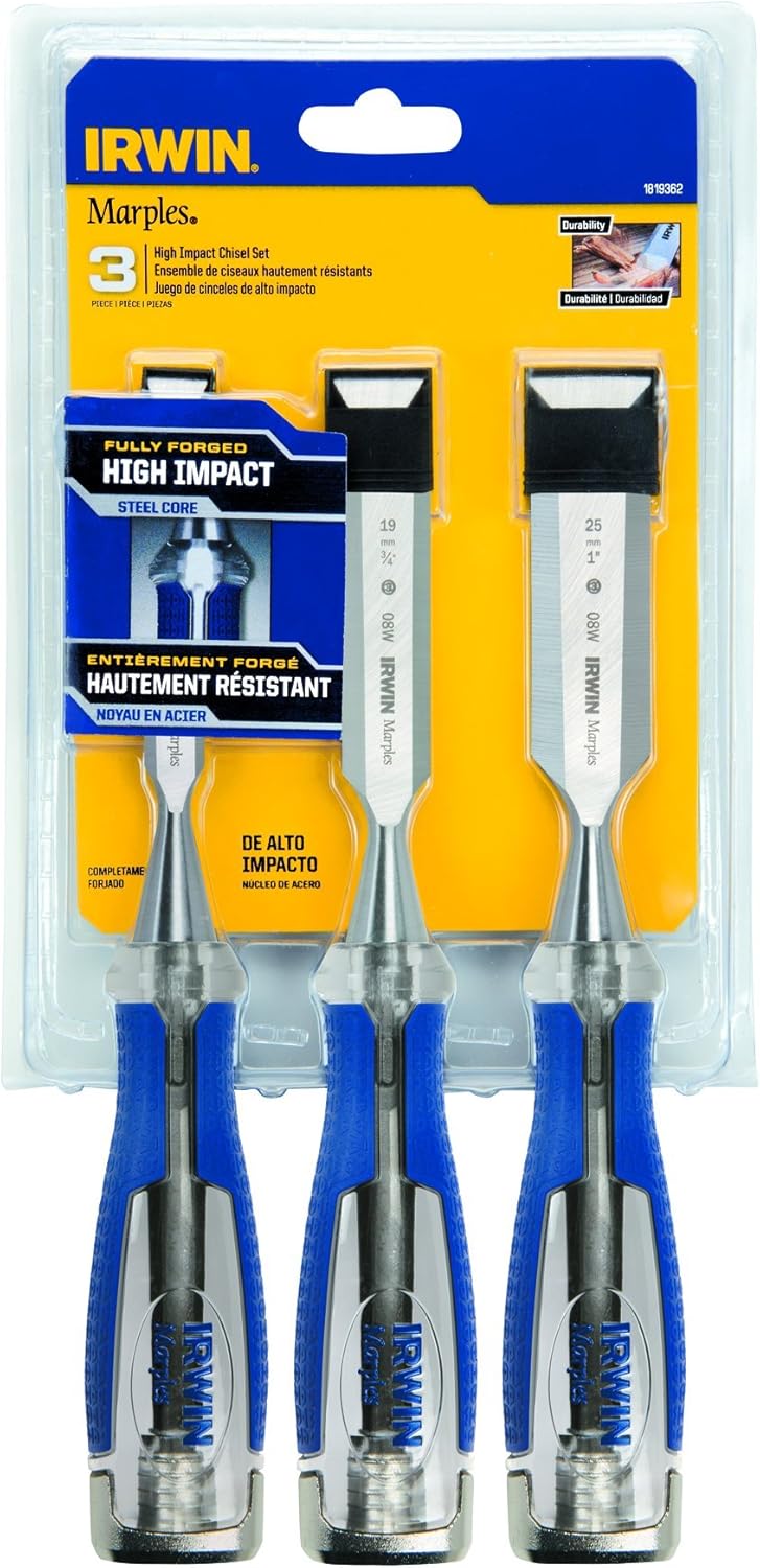 IRWIN Tools Marples HighImpact Chisel Set, 3Piece (1819362) Wood