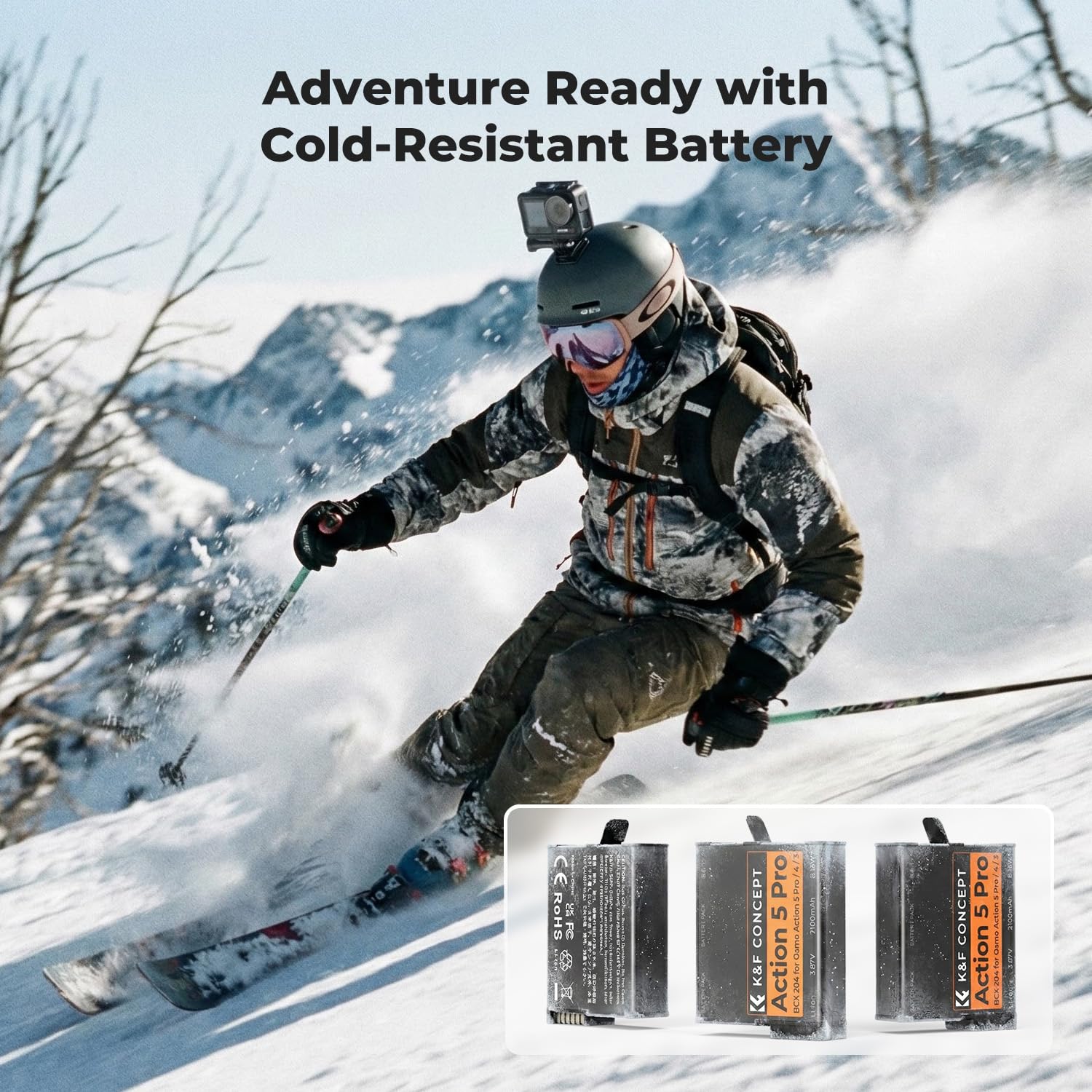 K&F CONCEPT 3-Pack OSMO 360 Battery, OSMO Action 5 Pro Battery Charger Compatible with DJI OSMO Action 6, Action 5 Pro, Action 4, Action 3, OSMO 360 Cameras