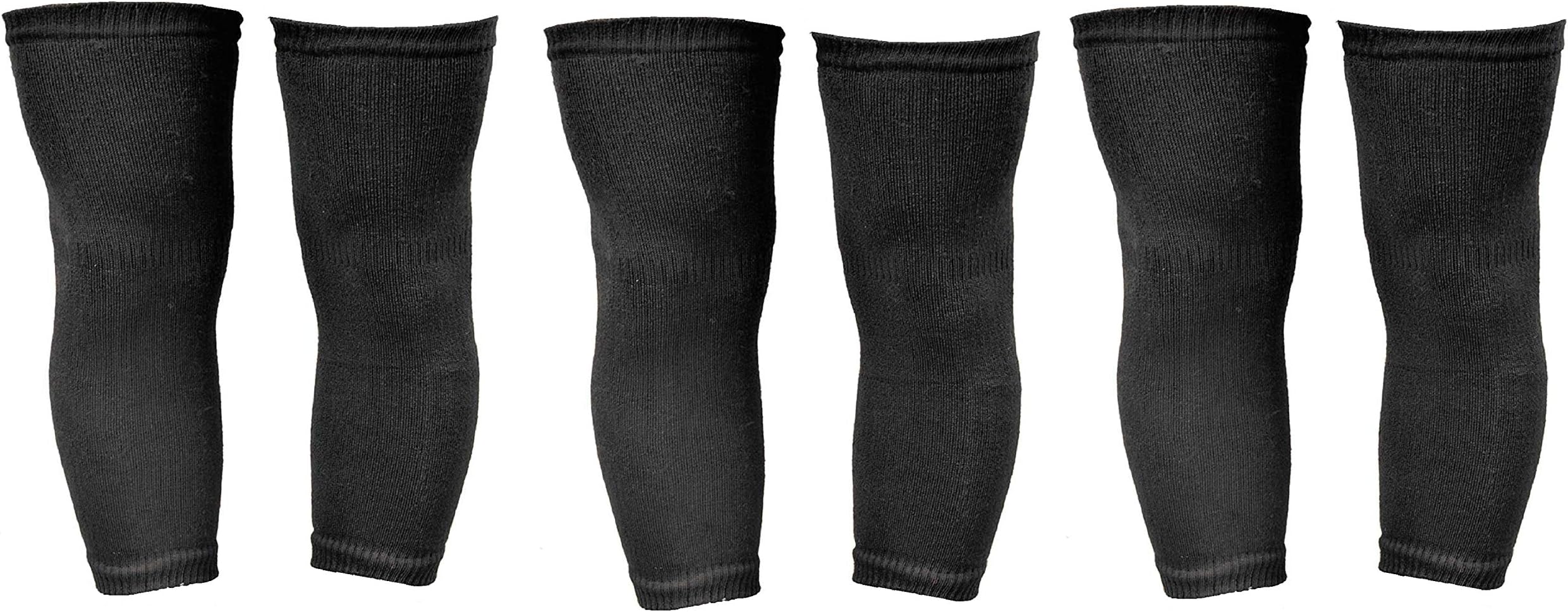 Magic Attitude Unisex Wool Warm Winter Protective Knee Cap Socks Pack of 3 Pair (Black;Free Size)