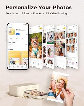 HPRT CP4100 4X6 Photo Printer for iPhone & Android, 108 Sheets & 2 Ribbons