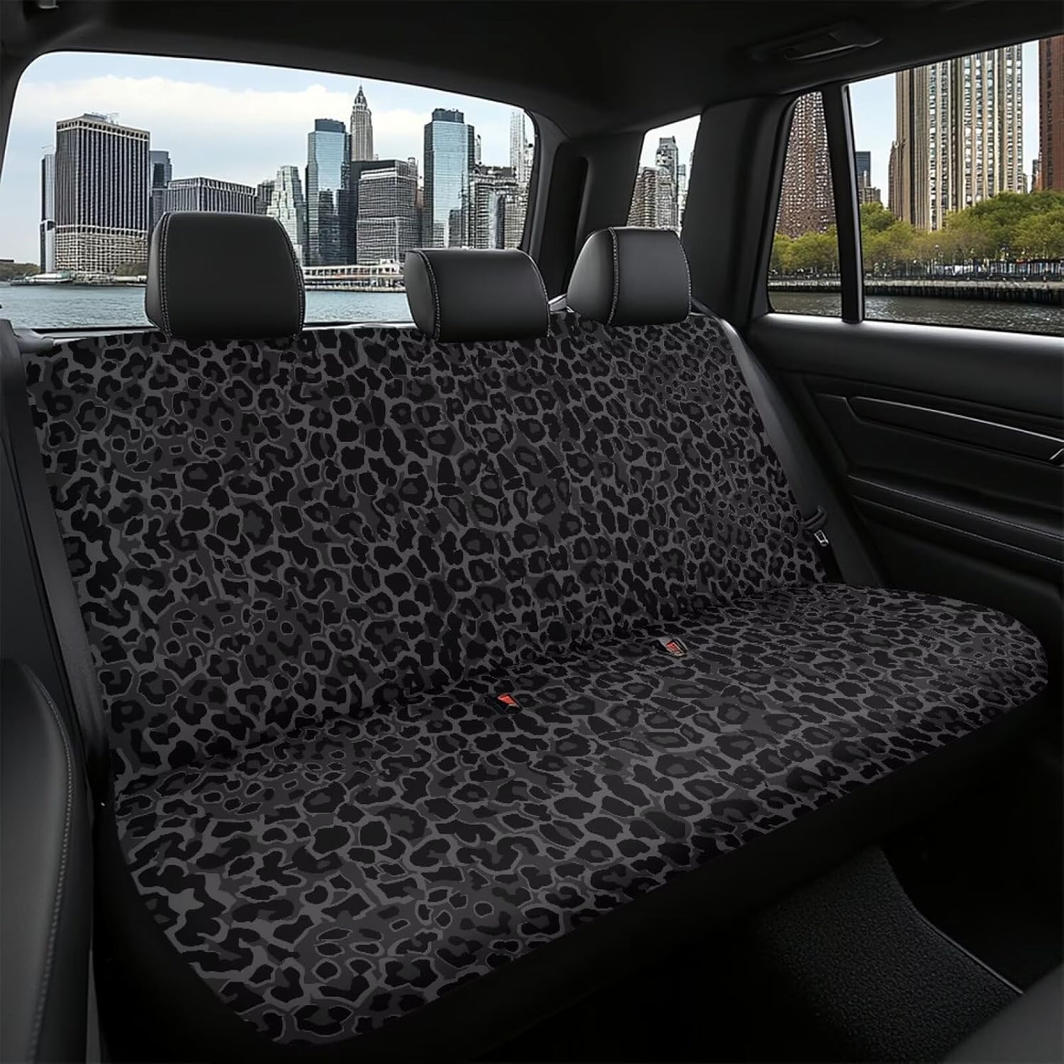 Horeset Leopard Print Car Seat Covers for Cars Back Seat,Girly Cute Bench Seats Cover Vehicles Seats Protector Fit Most Trucks SUV Sedans,2pcs Set