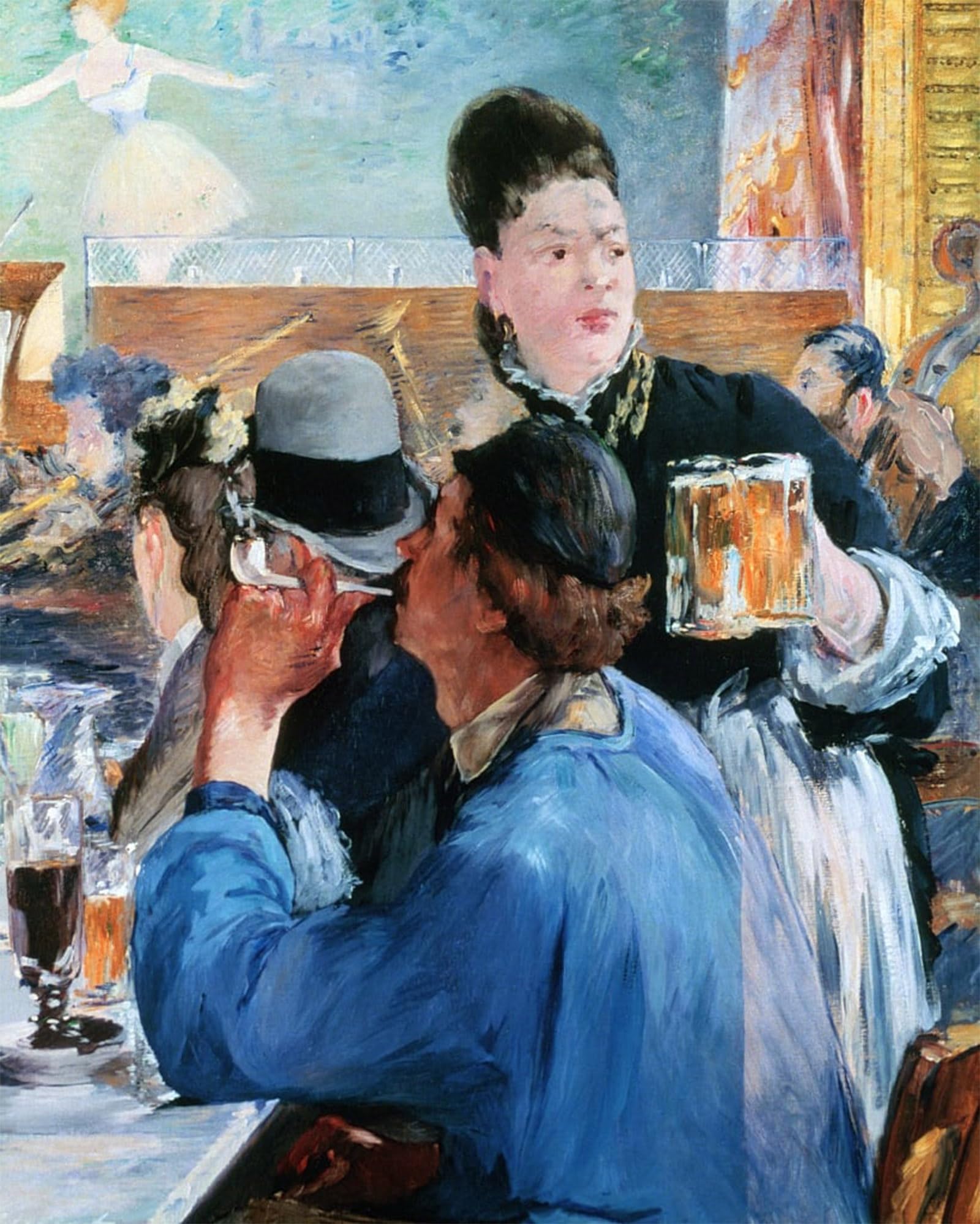 SERENDIPITP Vintage Picture Print on Canvas Wall Art Poster Corner of a Cafe Concert by Edouard Manet Artwork Print Poster for Wall Decor 60x90cm