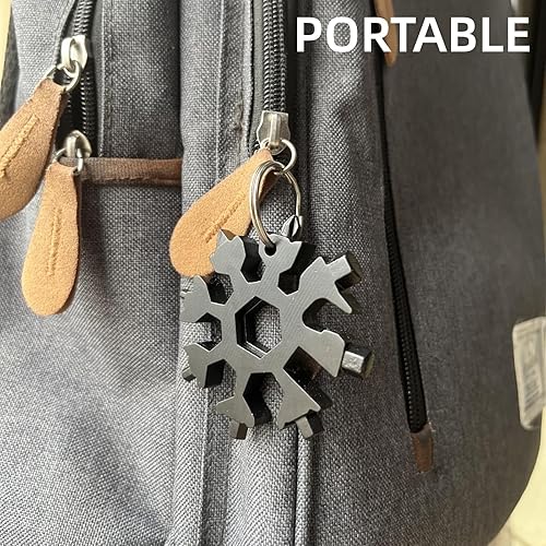 Miniatura 6 de Multiherramienta de copo de nieve 18 en 1 para hombres, regalos para hombres, geniales herramientas de campamento para hombres, regalos únicos para
