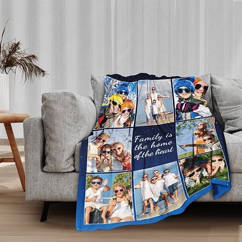 Vista 25 de Regalos personalizados para el día del padre para papá de parte de hija, hijo o niños, manta personalizada para el día del padre con fotos, regalos