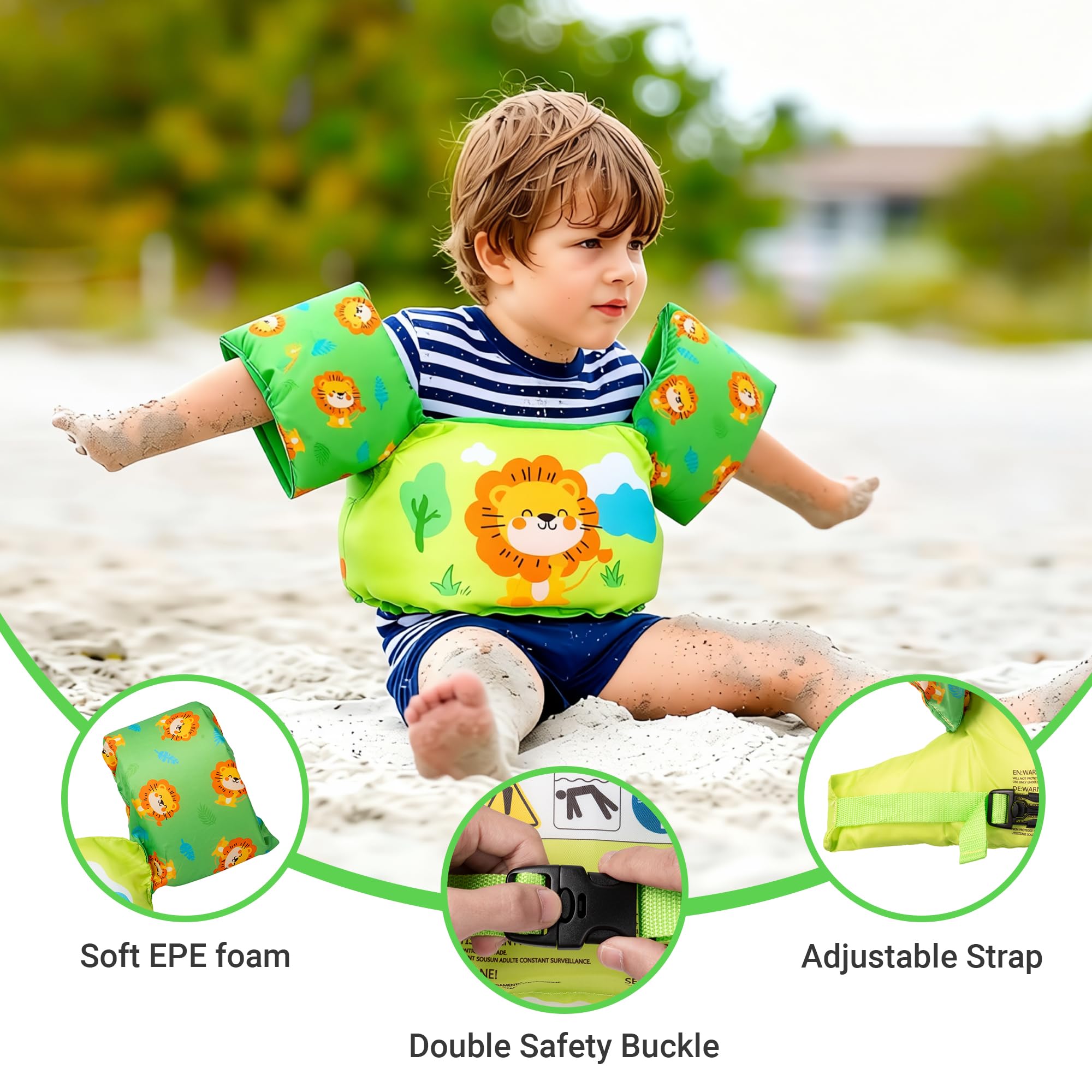 Gilet de Bain Flottant, Enfants Gilet de Flottement de Natation, Gilet Brassard Piscine, Brassards de Natation Gilet Piscine Enfant, Aide à la Natation pour Garçons/Filles
