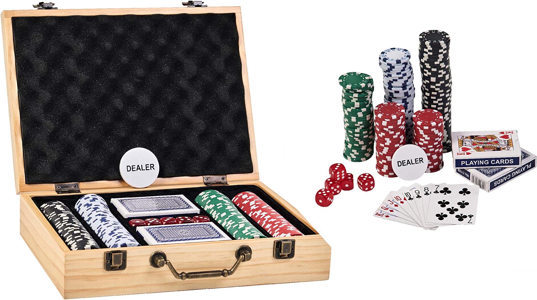 Barrington Poker Multiple Styles Folding Poker Table & Chip Set Collection, Durable Padded Rail Tables with Felt Playing Surface, Perfect for Texas Holdem Games