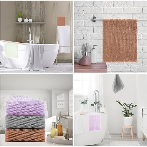 Miniatura 7 de Red exfoliante africana de 3 piezas, red africana, esponja de baño de red larga, exfoliante para el cuerpo de la ducha, depurador de espalda suave,