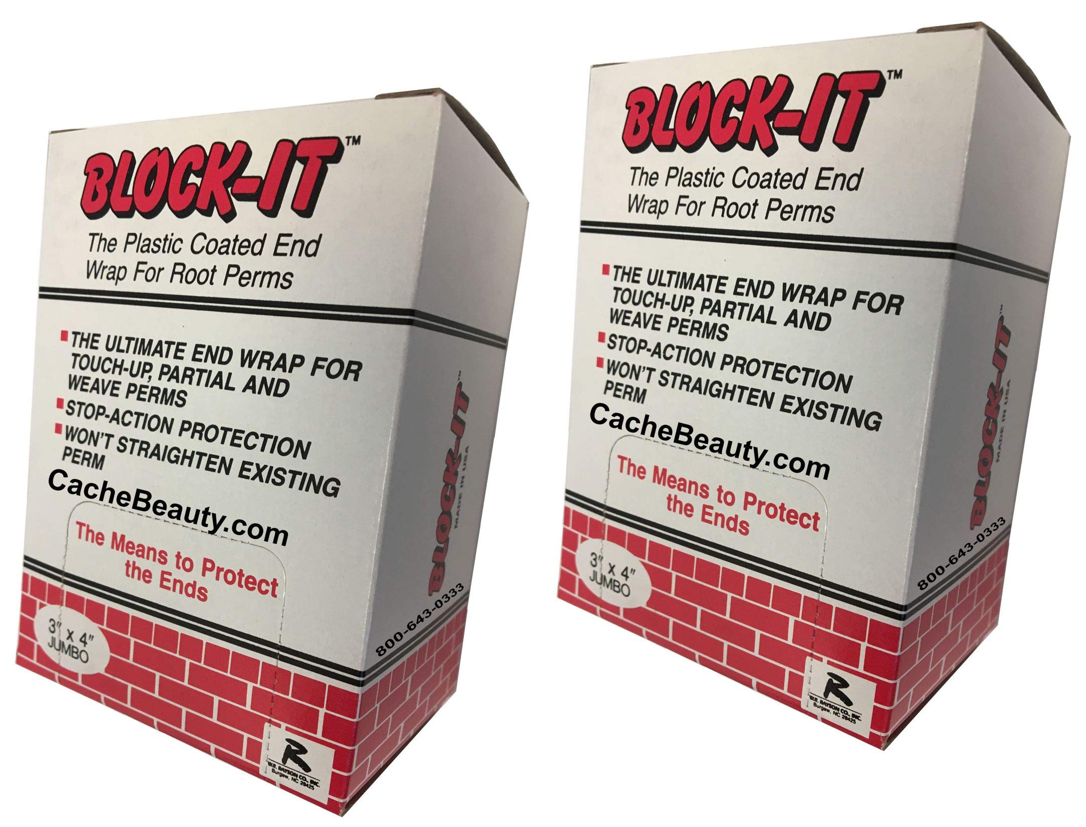 End Wraps Block It 3" X 4" For Short To Medium Length Hair (2 - PACK)