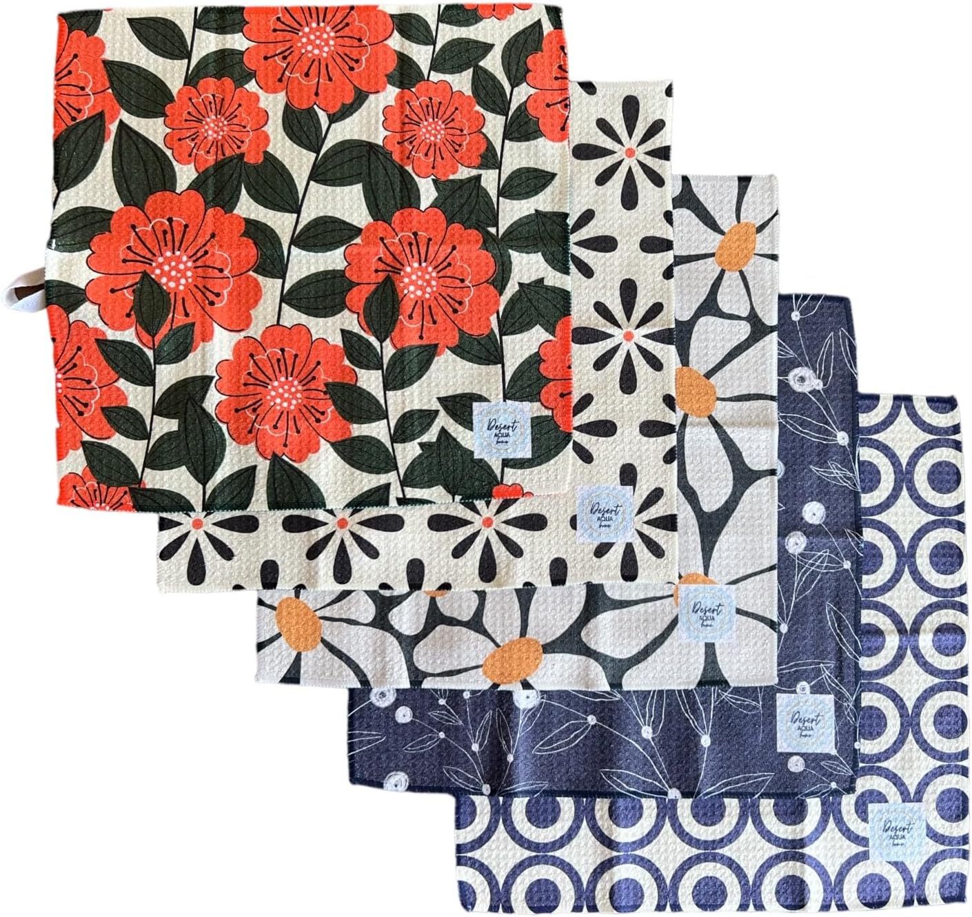 Waffle Weave Microfiber Dish Cloths || 5 Pack || Highly Absorbent || Quick Drying || Soft Premium Microfiber Cleaning Cloth || 12x12 inches (Multi)