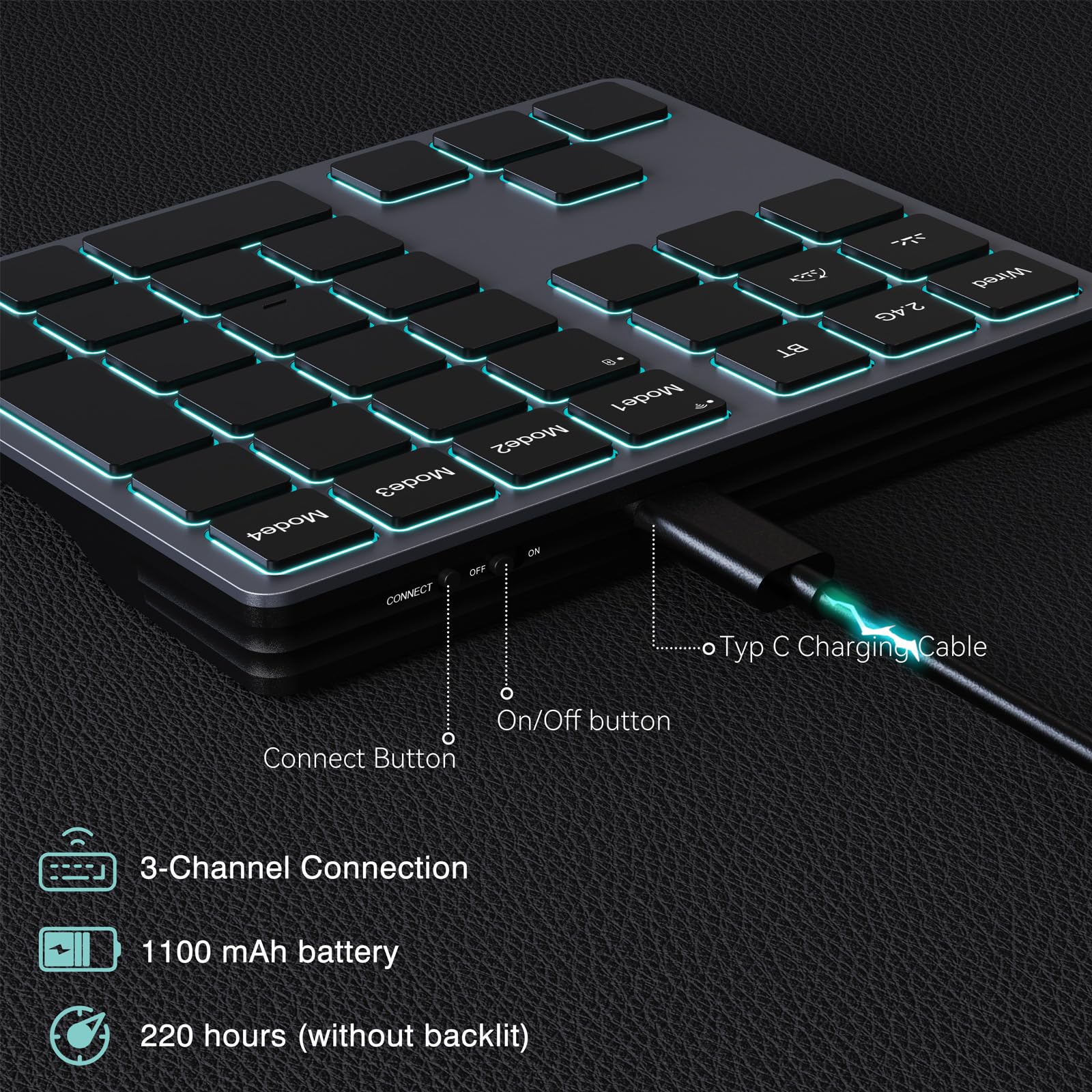 Amazon.com: Doohoeek Tri-Mode Programmable Keyboard (BT/2.4G/Wired