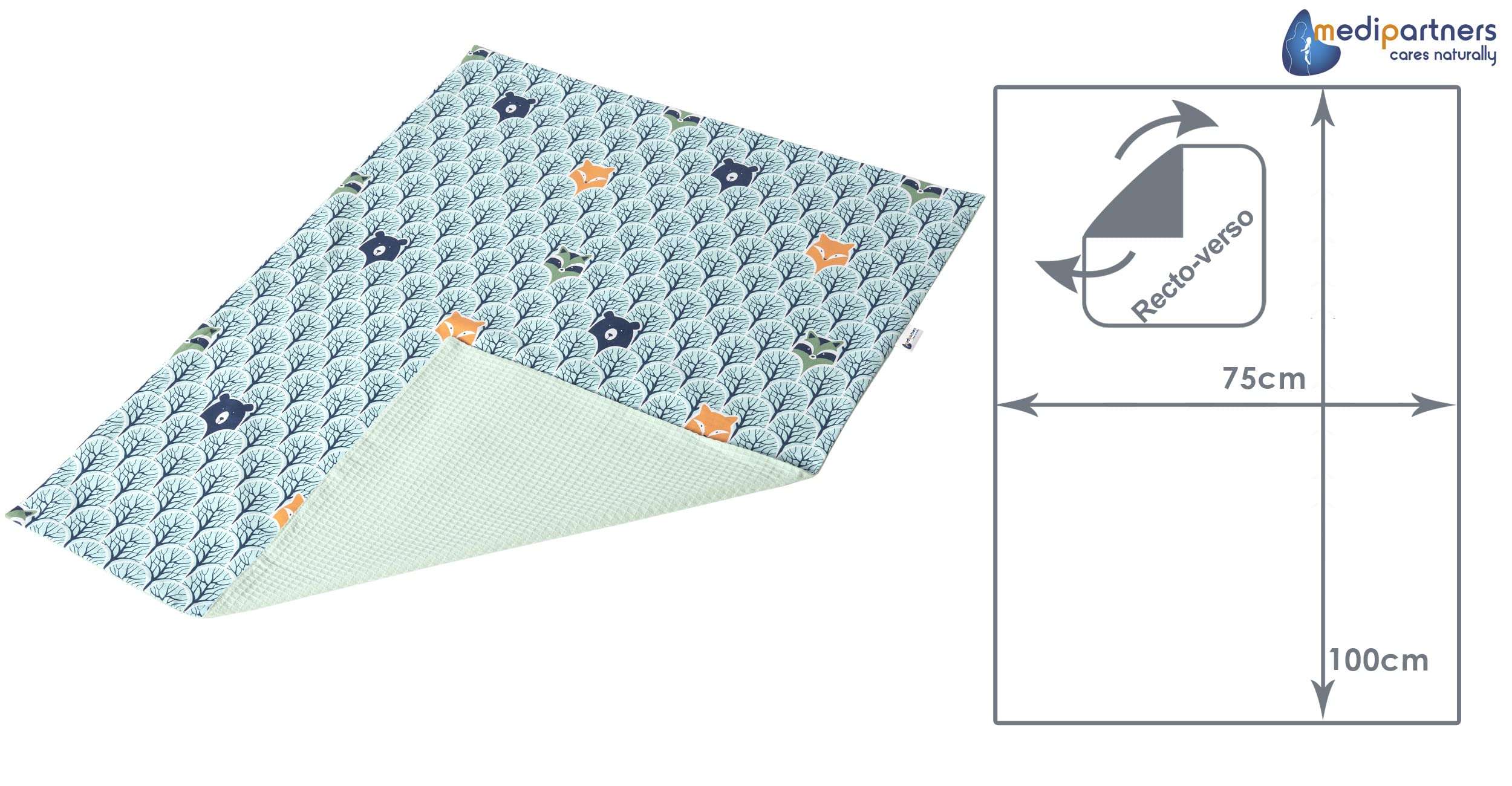 Couverture Bébé 100% Coton Gaufré - 75x100 Cm - Double Face Douce - Pour Poussette, Landau, Siège Auto - Lavable Machine