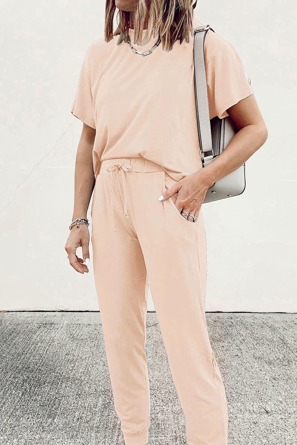 PRETTYGARDEN Women's Two Piece Lounge Sets 2026 Spring Summer Jogger Pants Vacation Outfits Travel Airplane Matching Clothes - Image 3