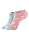 Jockey 7480 Women's Compact Cotton Stretch Low Show Printed Socks with Stay Fresh Treatment (Pack of 2)_Niagara Mist & B