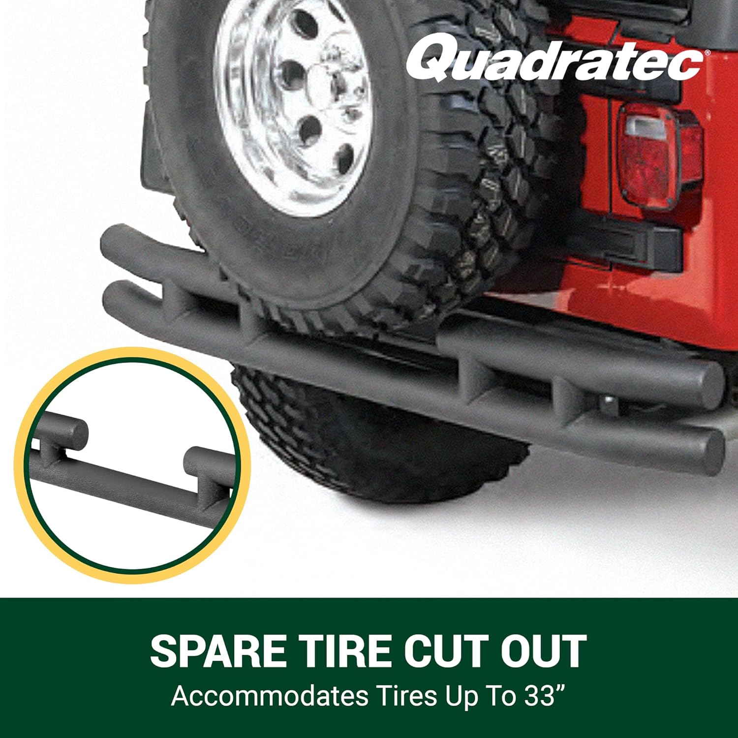 Quadratec QR3 kofanger med udskæring til reservehjul