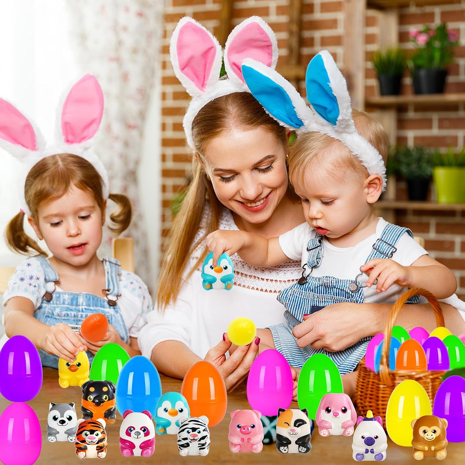 24 Pack Easter Egg Filled Slow Rising Squishy Toys, Colorful Animal Squishy Easter Egg Fillers Bulks for Kids Toddlers Teens Boys Girls Easter Basket Stuffers Hunt Easter Party Favor