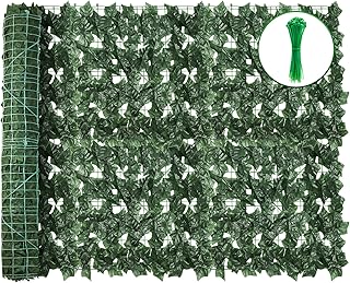 Artificial Ivy Privacy Fence Wall Screen,120X40 in UV-Anti Faux Greenery Backdrop Ivy Vine Leaf