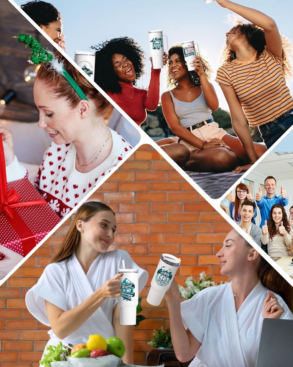 OFFNOVA 40oz Sublimation Tumblers with Handle, Stainless Steel Coffee Tumbler Blank, Double Wall Vacuum Sublimation Travel Cups for Heat Press Printing - Image 6