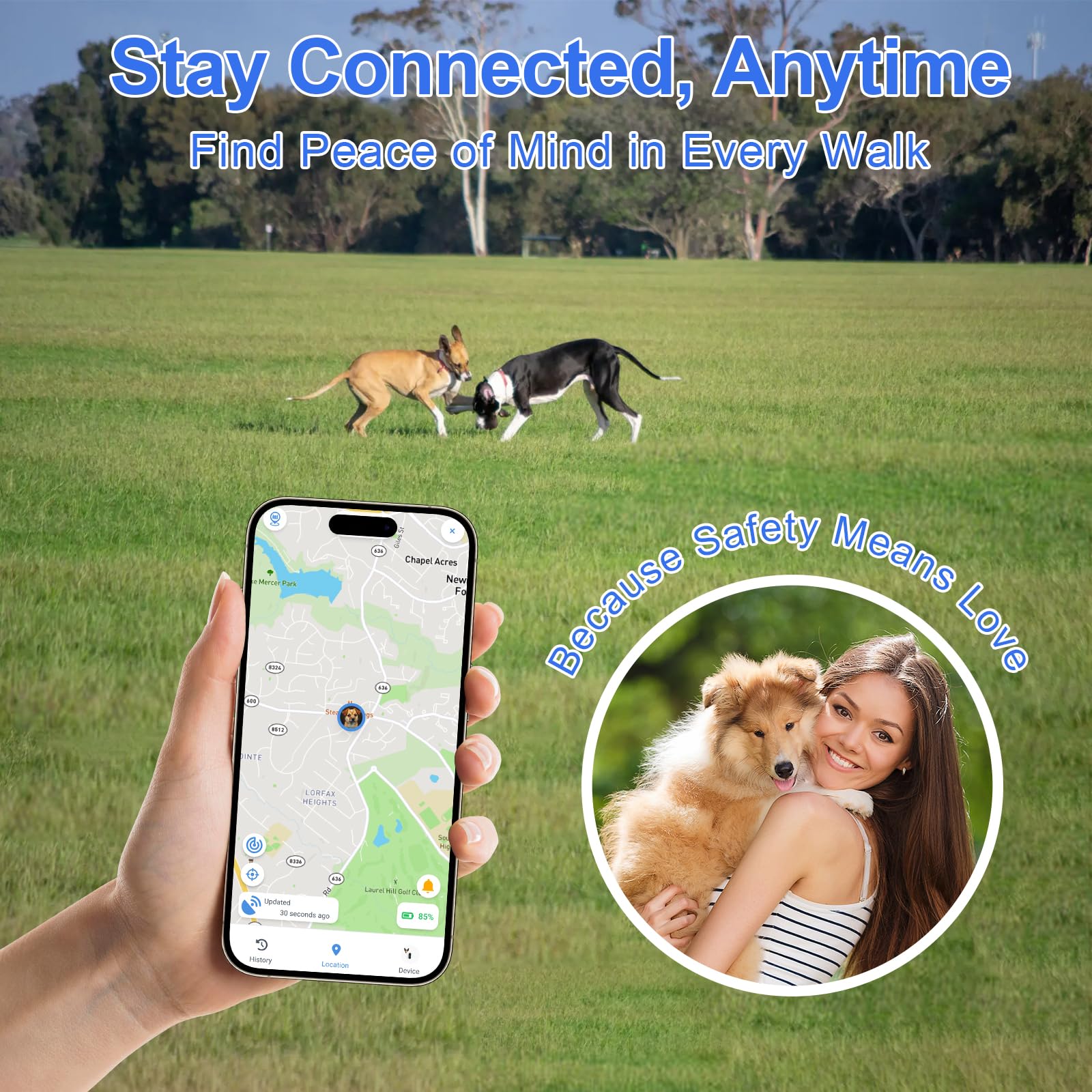 Smart Dog GPS Tracker Collar, First Year Free Subscription, Real-Time Location, Geo-Fence Alerts, Route History, IPX7 Waterproof, 4G Built-in SIM, Health Monitoring - image 7