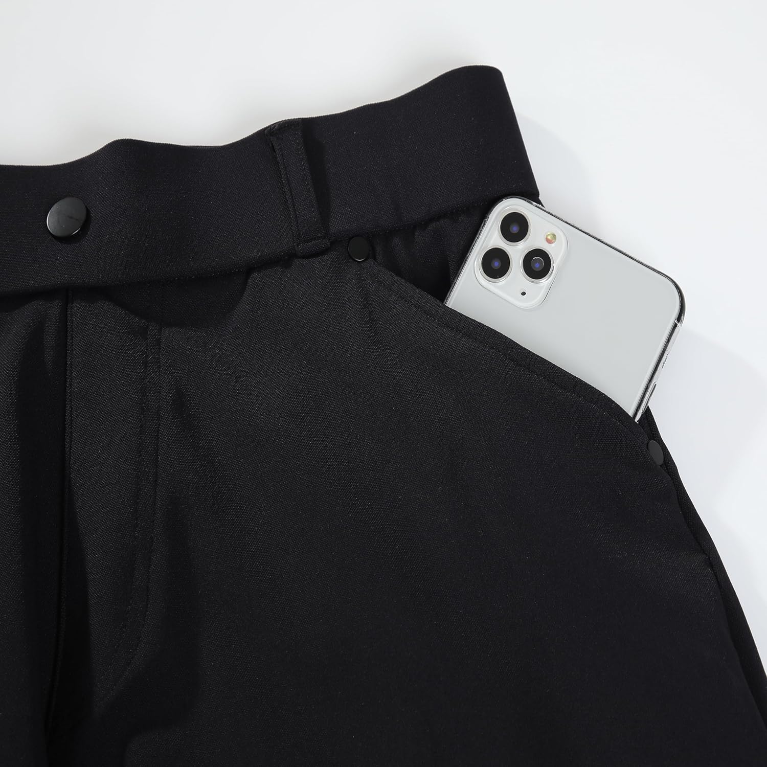 Oalka Women's Bermuda Shorts Work Casual 8" Stretchy Golf Walking Shorts Knee Length - Image 6