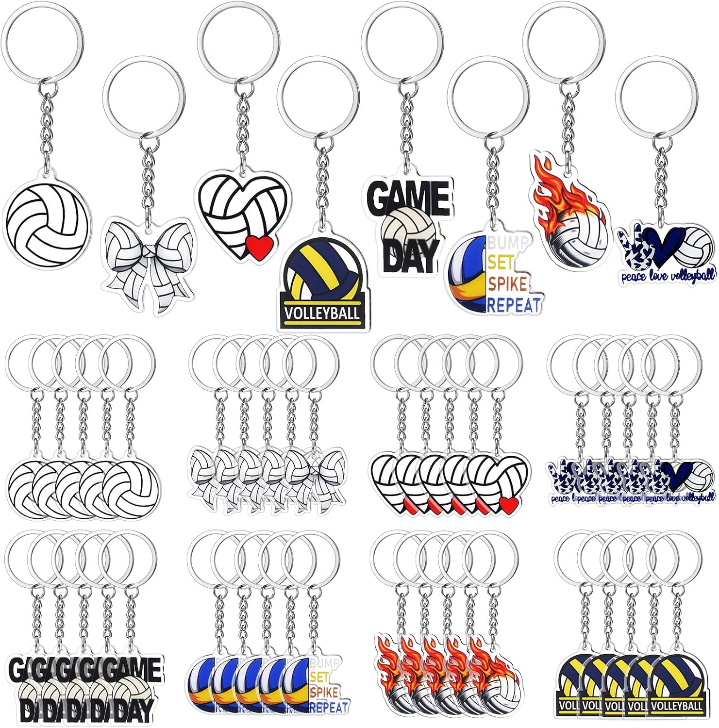 Tondiamo 48 Pcs Party Keychains Bulk Birthday Gift Rewards Favor Sets