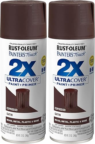 Rust-Oleum 249081 Painter's Touch 2X Ultra Cover - Pintura en aerosol, 12 onzas, espresso satinado (paquete de 2) disponible en Yaxa Colombia