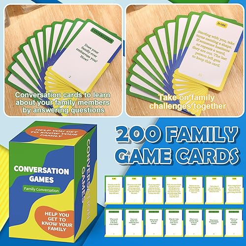 Miniatura 2 de Poen 1 caja de tarjetas de conversación familiar, juego de cartas de conversación para cenas, mesa de conversación, conexión familiar, juego de