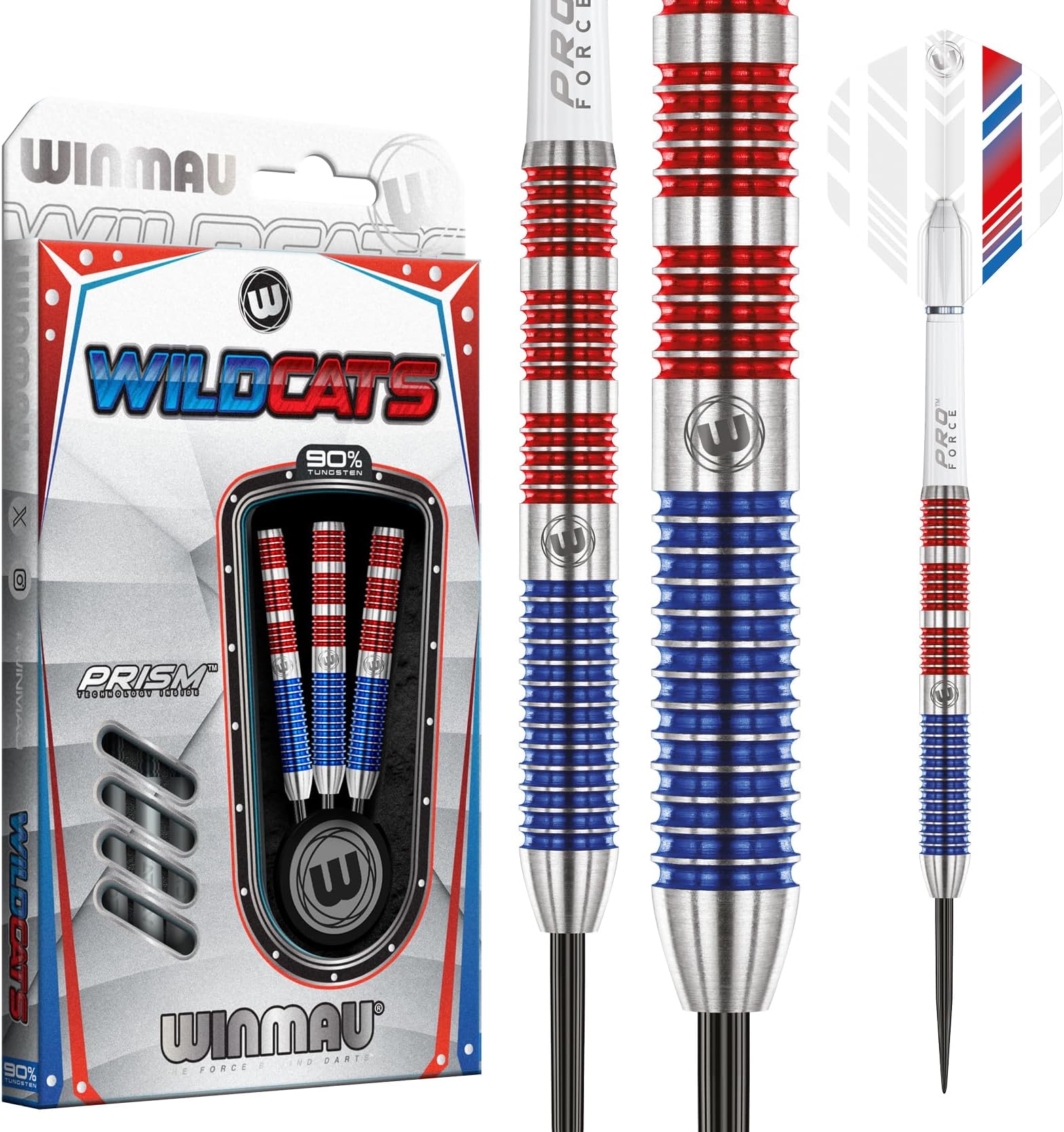 Wildcats Series - 90% Tungsten Darts - Professional Darts Set with Dart Flights and Shafts – Available in Soft Tip 18g and Steel Tip 21g, 22g, 23g, 24g, 25g & 26g