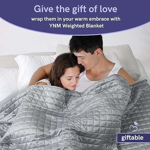 Vista 93 de YnM - Manta con peso para adultos, algodón pesado, perlas de vidrio refrescantes para usar todo el año, ideal para una persona de 240 libras