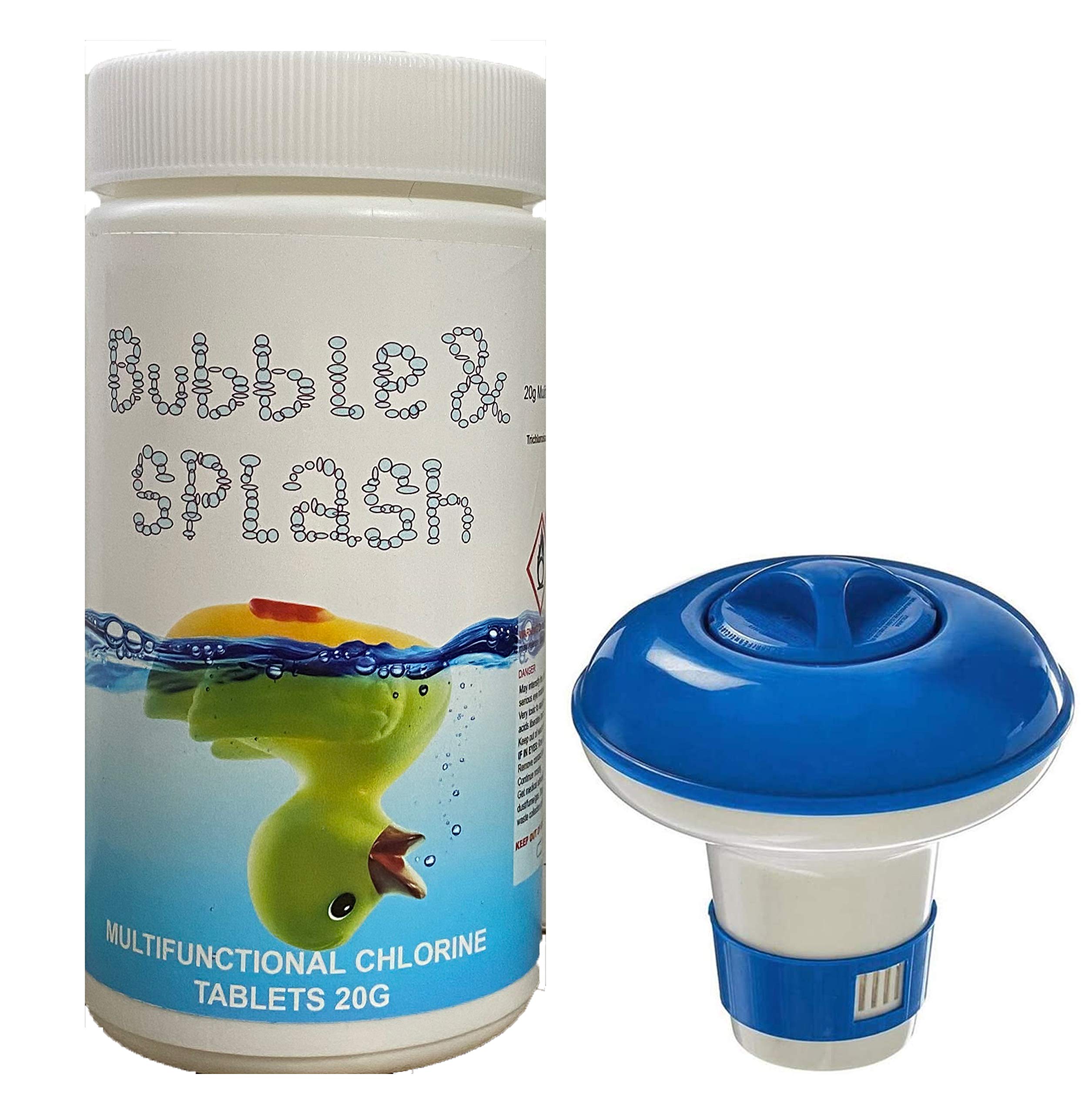 Bubble & Splash 1 kg Multifunctional Chlorine Tablets for Pools and Hot Tubs With Floating Dispenserβ¦