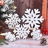 5Pcs Christmas Snowflake Wooden Tabletop Decor
