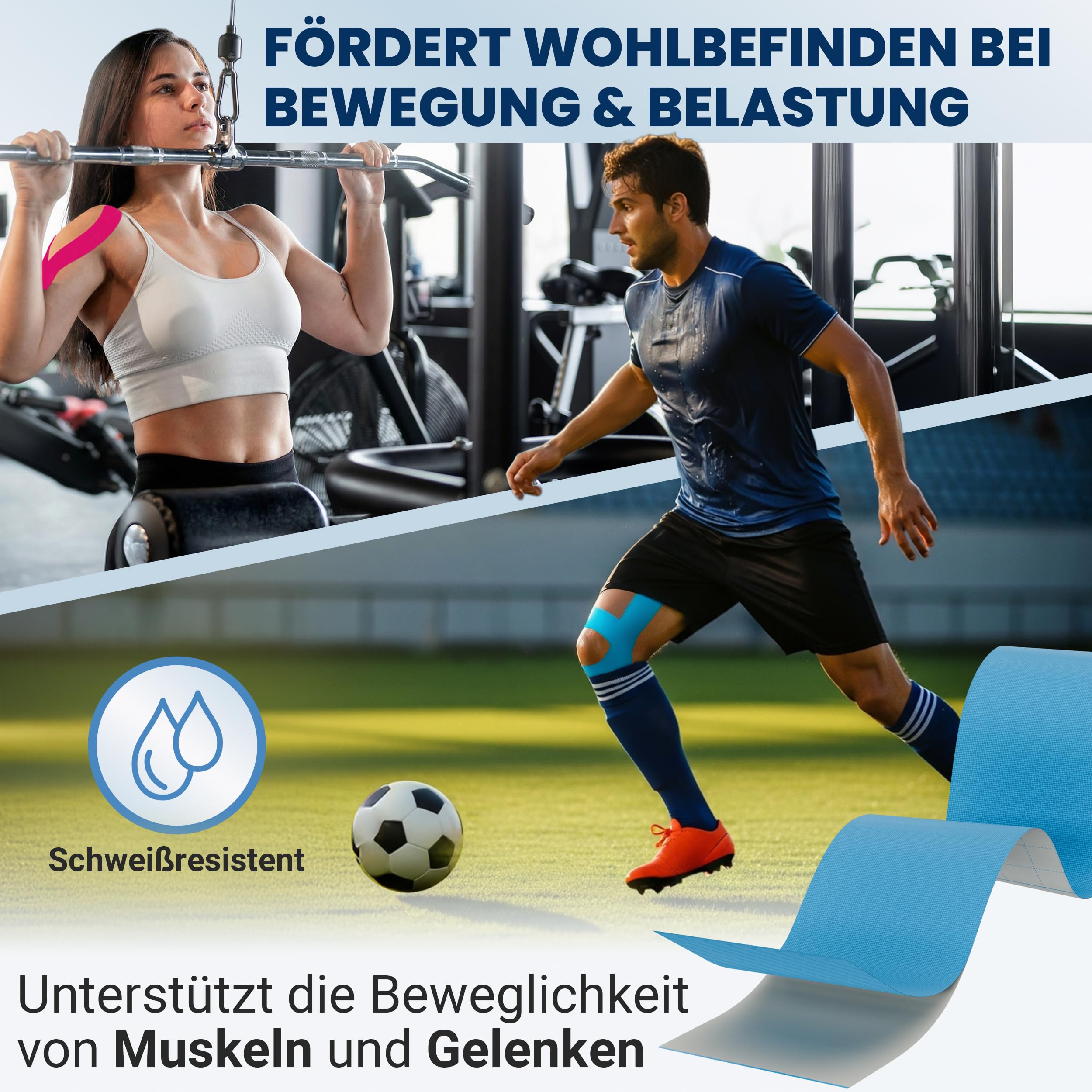 Talasi Kinesiologie Tape Set - 6 Rollen Mix zu je 5cm x 5m – inkl. Tape-Guide mit Infos und Anleitungen zum Tapen mit Kinesio Tapes (Packung mit 2)
