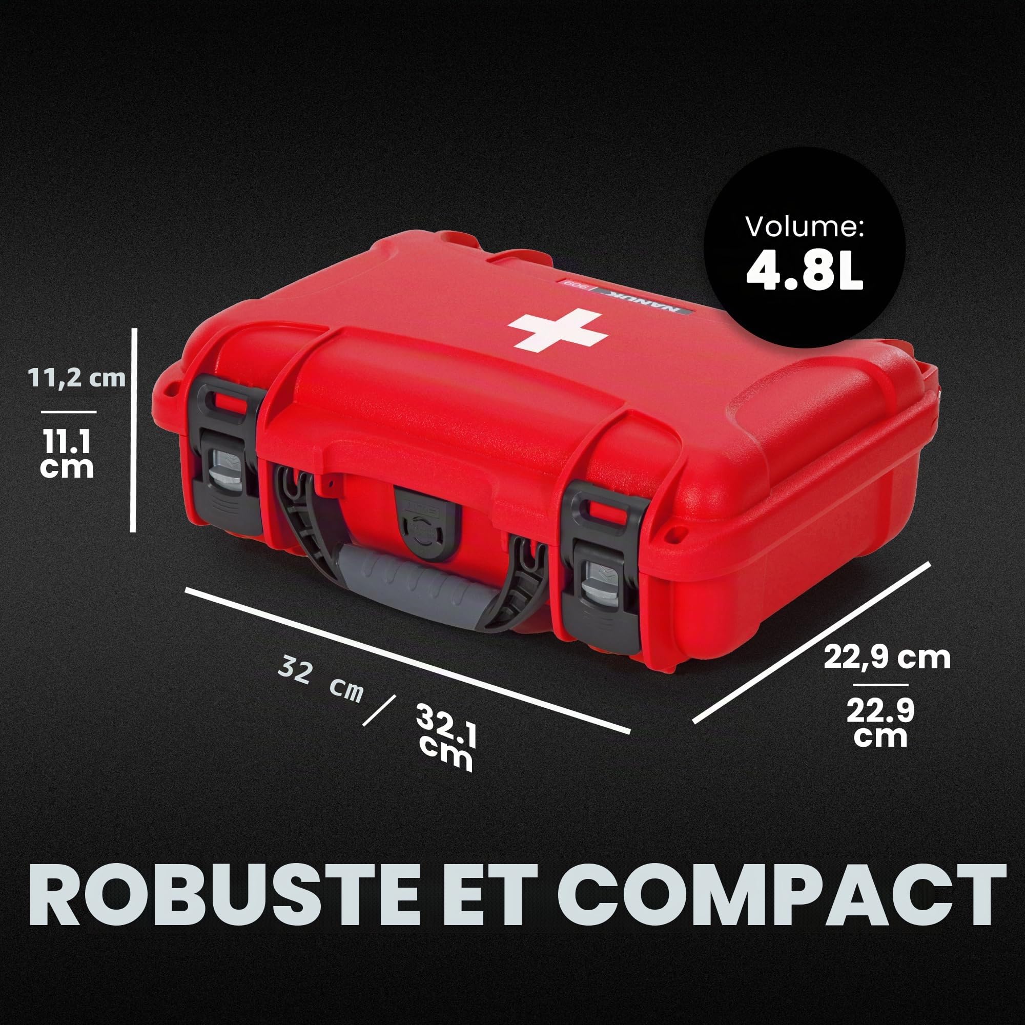 NANUK Valise Premiers Secours Vide - Idéale pour Organiser Une Trousse de Secours, certifiée IP67, Antichoc, résistante à la poussière et Flottante. (909)