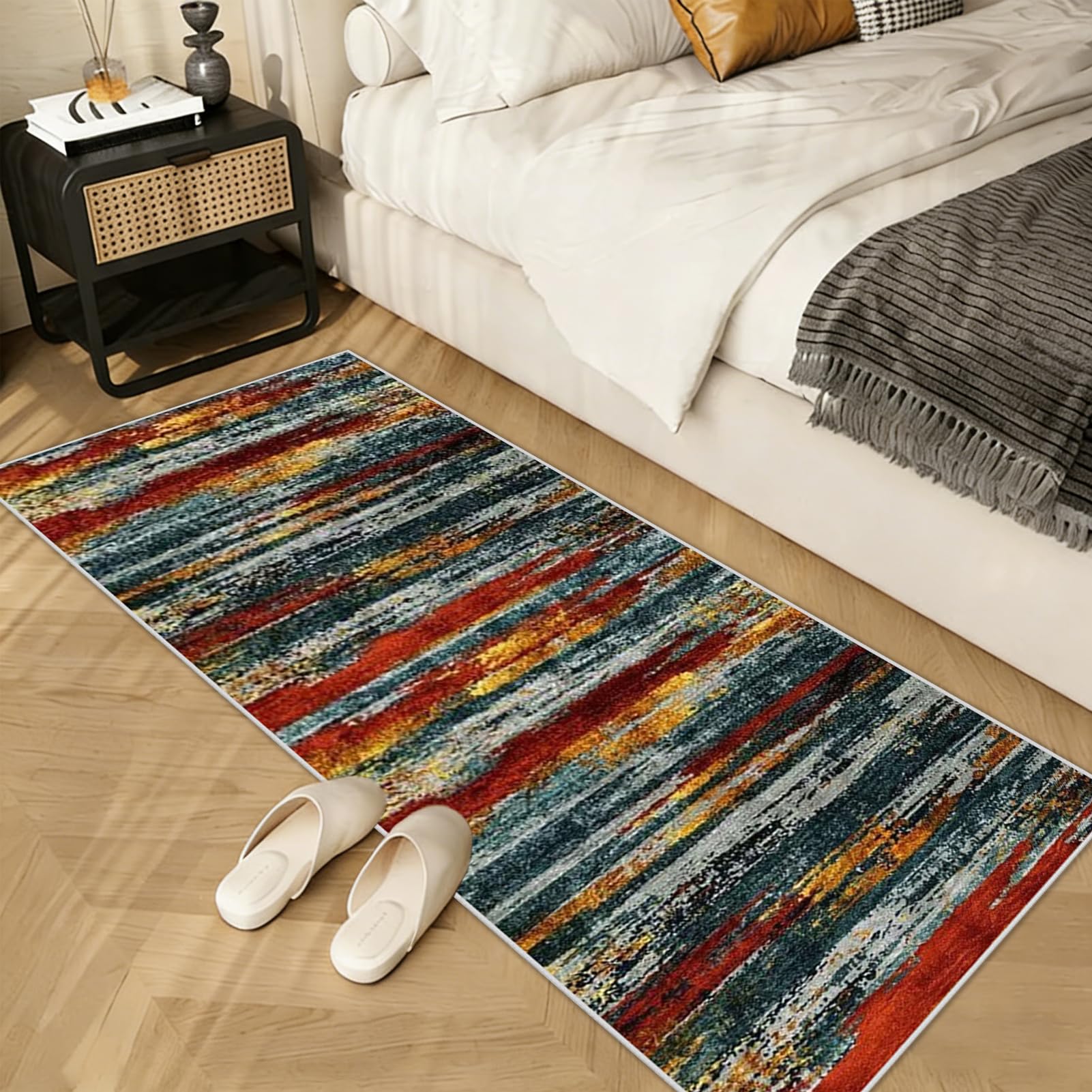 Läufer Flur Teppich 90 x 220 cm Küchenläufer Lange waschbar rutschfest, absorbierend Türmatte, Teppichläufer für Hauseingänge, Küche, Waschküche