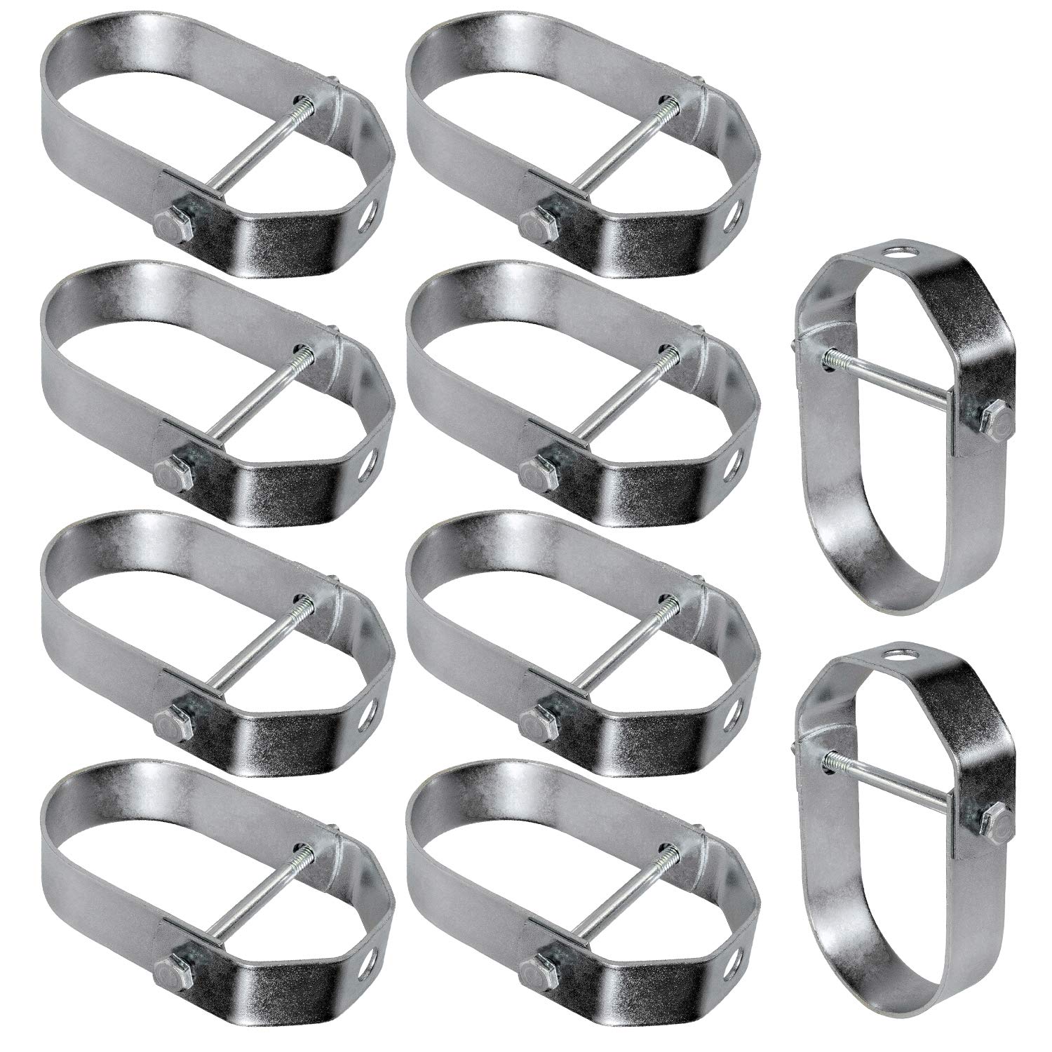 Highcraft HCS-G112-10 Lot de 10 cintres à clé en acier galvanisé standard Chromé