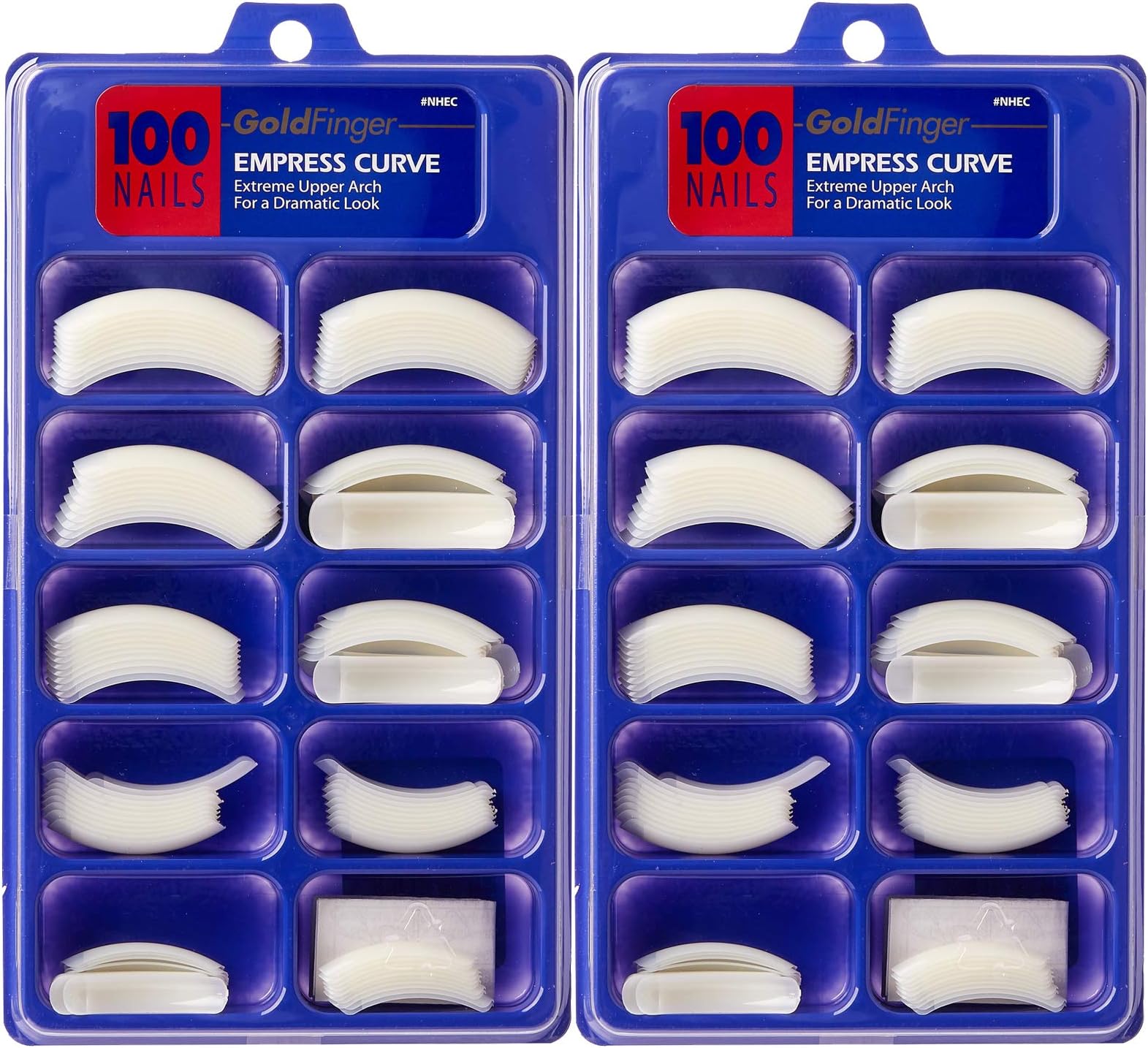 100 Pcs Acrylic Plane Fake Nails Tip Empress Curve Extreme Upper Arch Overlap Long Length Half Cover French False Nail Tips Full Cover Press on Nails DIY Nail Art Nail Extension (2 Pack)