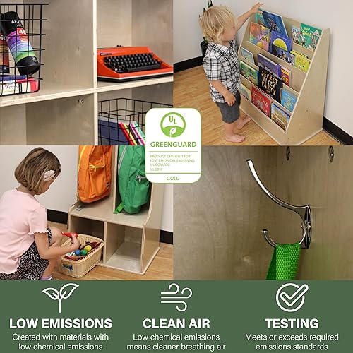 Miniatura 7 de Factory Direct Partners 13132-NT - Soporte de exhibición para libros de abedul, 5 estantes para libros y revistas infantiles para dormitorio, sala