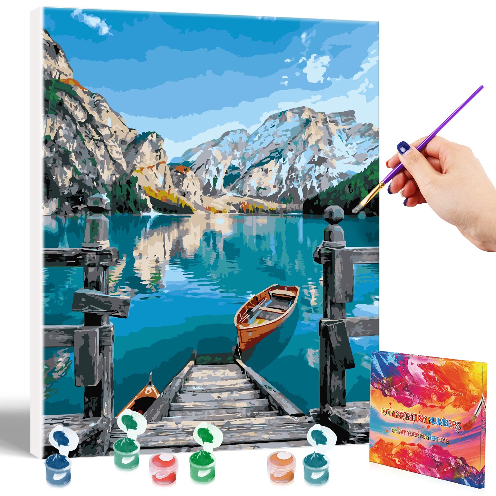 LukFUN Pittura Ad Olio Per Numeri Per Adulti - Kit Fai Da Te Su Tela 40x50 Cm - Sguardo D'Angelo