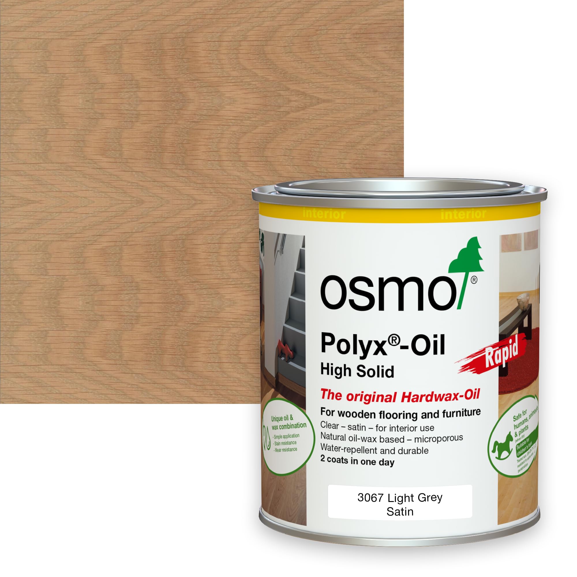 Osmo Original Polyx-Oil Rapid Tints Satin (3067 Light Grey, 750ml)