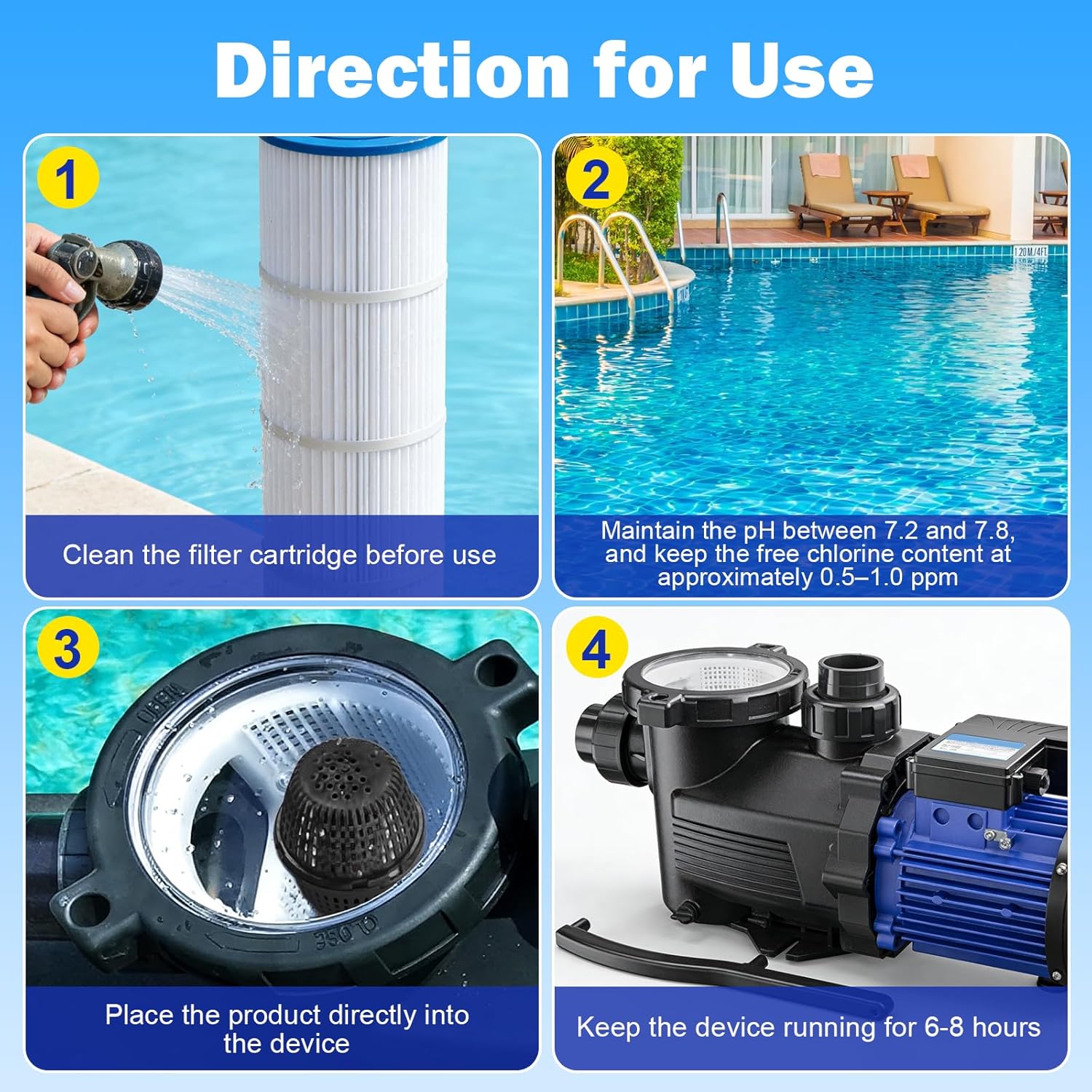 20k-30k Gallons Black Pool Unit Replacement Mineral Cartridge for Pool RX,Compatible with Above Ground and Inground Pools Filter Replacement, up to 6 Months