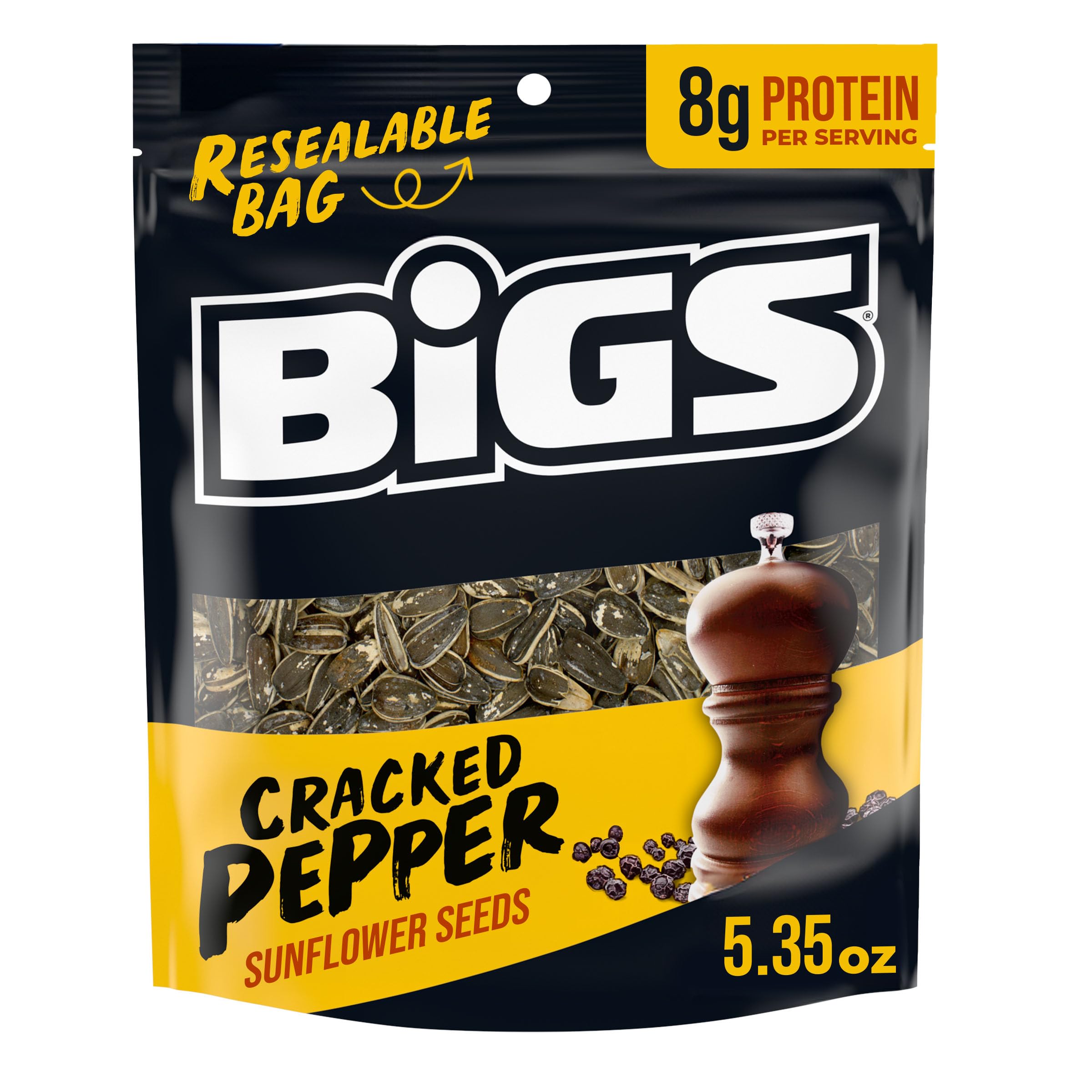 BIGS Sunflower Seeds, Cracked Pepper Flavor, Easter Basket Stuffer for Sports Fans, 5.35 oz.
