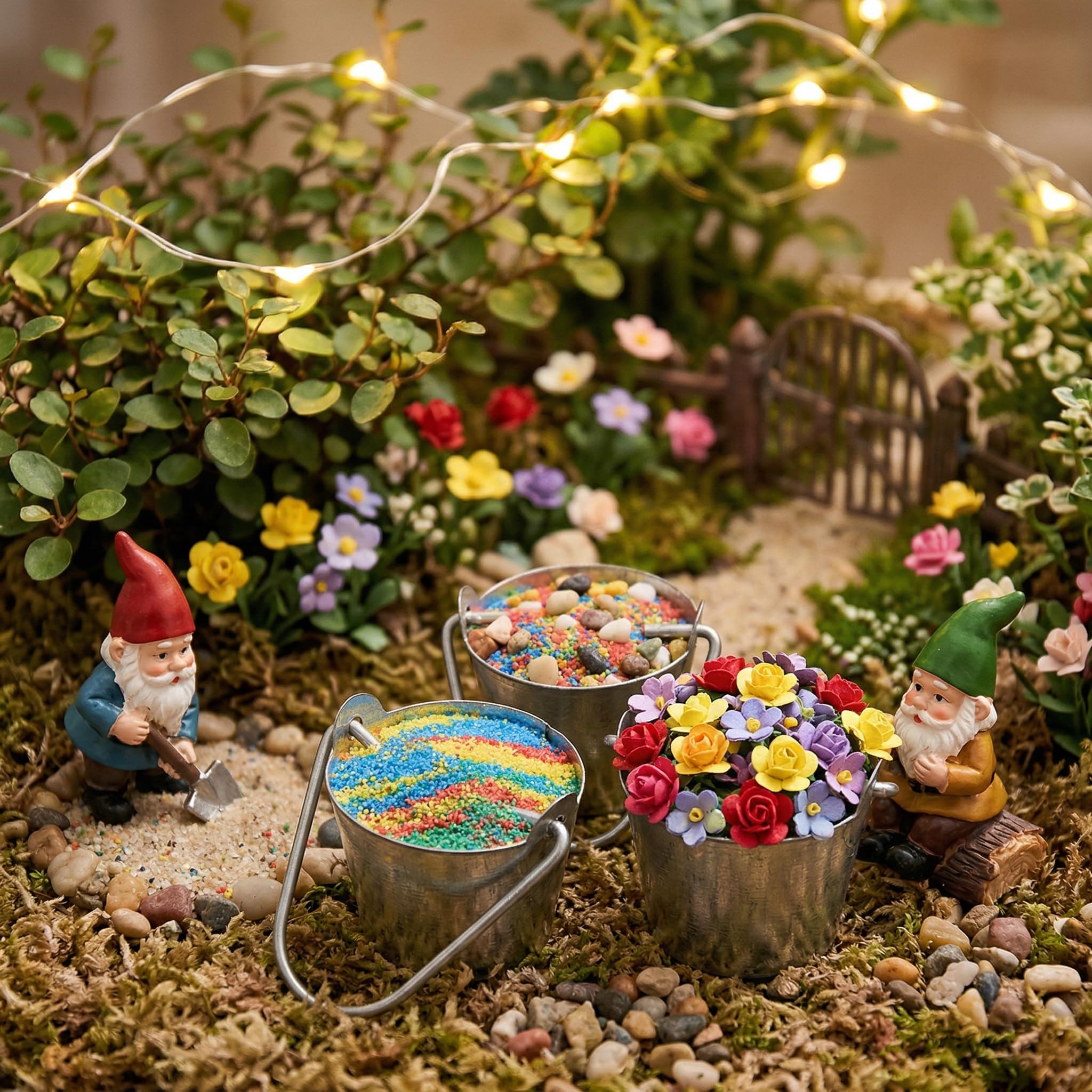 10 Mini Cubos De Metal Con Asa Para Miniaturas | Accesorios Para Casas De Muñecas Y Jardines Miniatura | Decoración Plateada 2 Cm