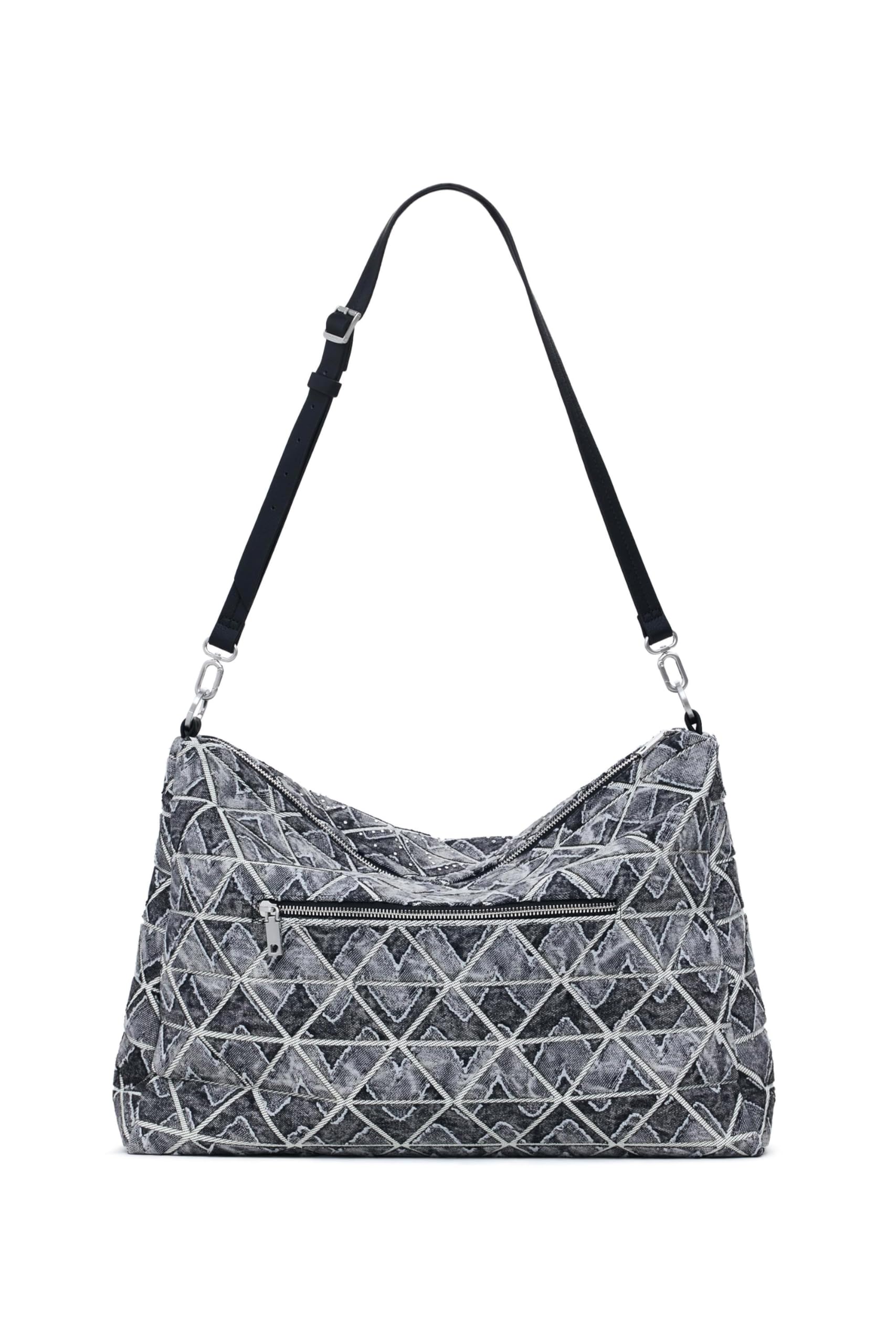 Desigual borsa a tracolla Radio Leiria Shoulder Bag Denim Raw nero
