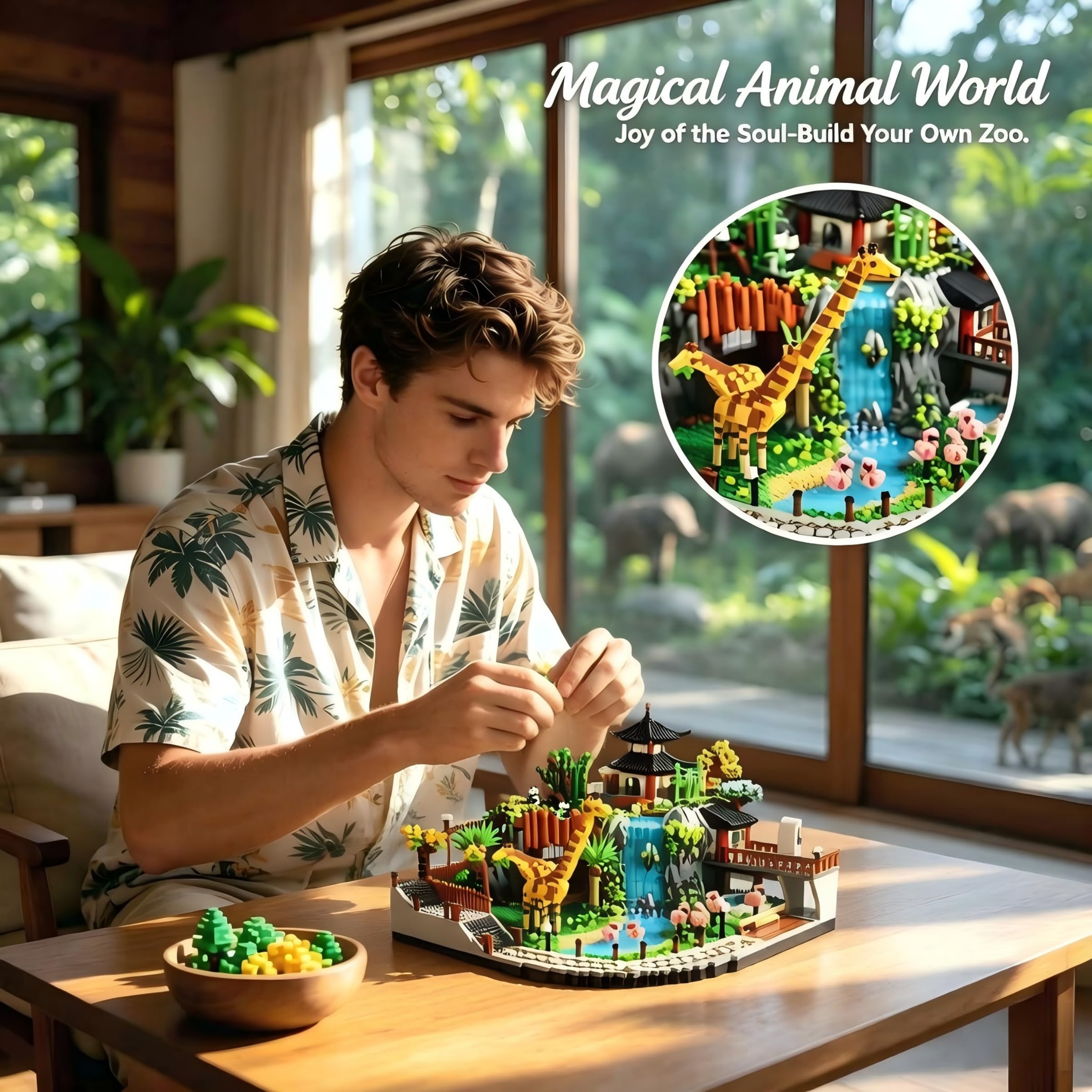 Amazon.com: Zoo Micro Building Blocks Set with Giraffe Panda