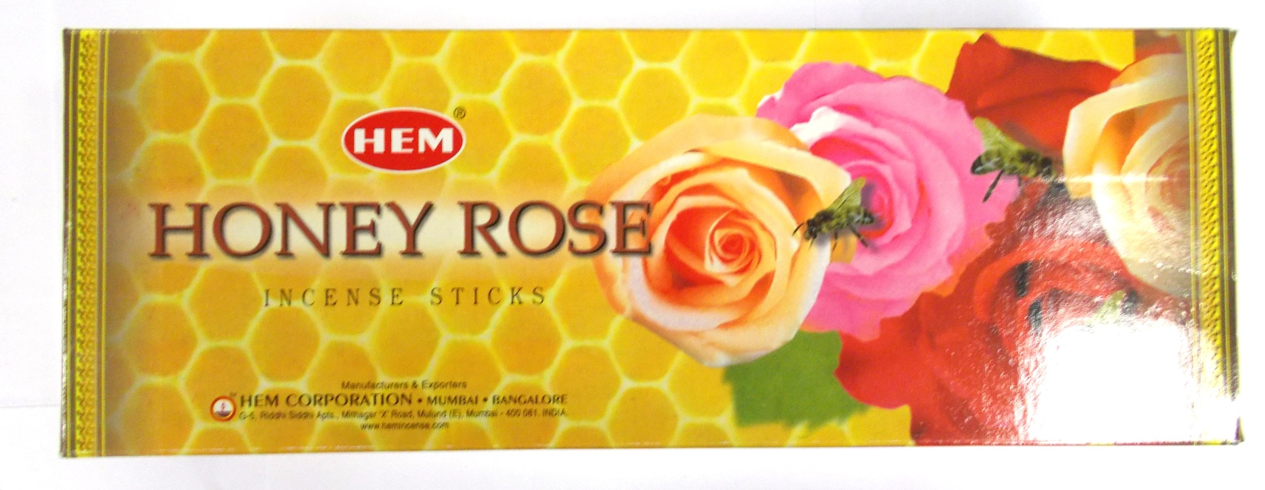 The Indian Connection Honey Rose Incense - Hem - 1 Box Of Approximately 120 Sticks