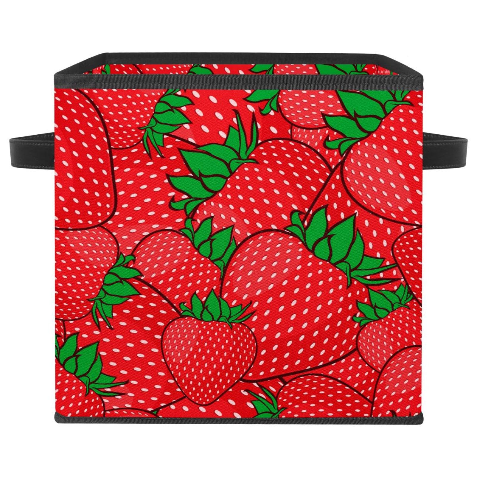 Boîte de rangement pliable en tissu cube organiseur placard chambre motif fraise