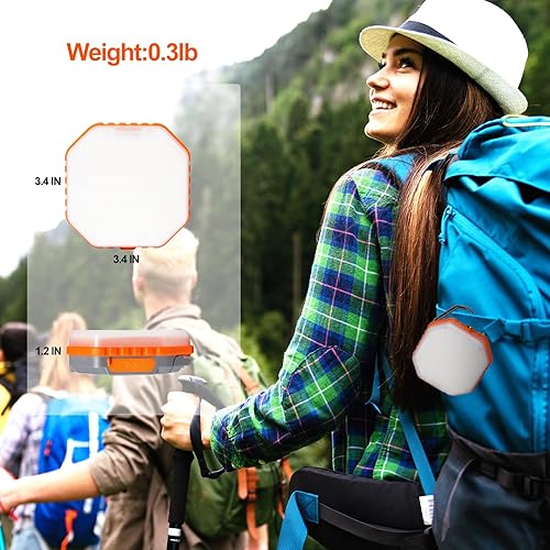 Miniatura 5 de Durapower Luz de camping de energía solar, luz LED recargable para tienda de campaña, banco de energía regulable sin pasos para teléfono, luz LED