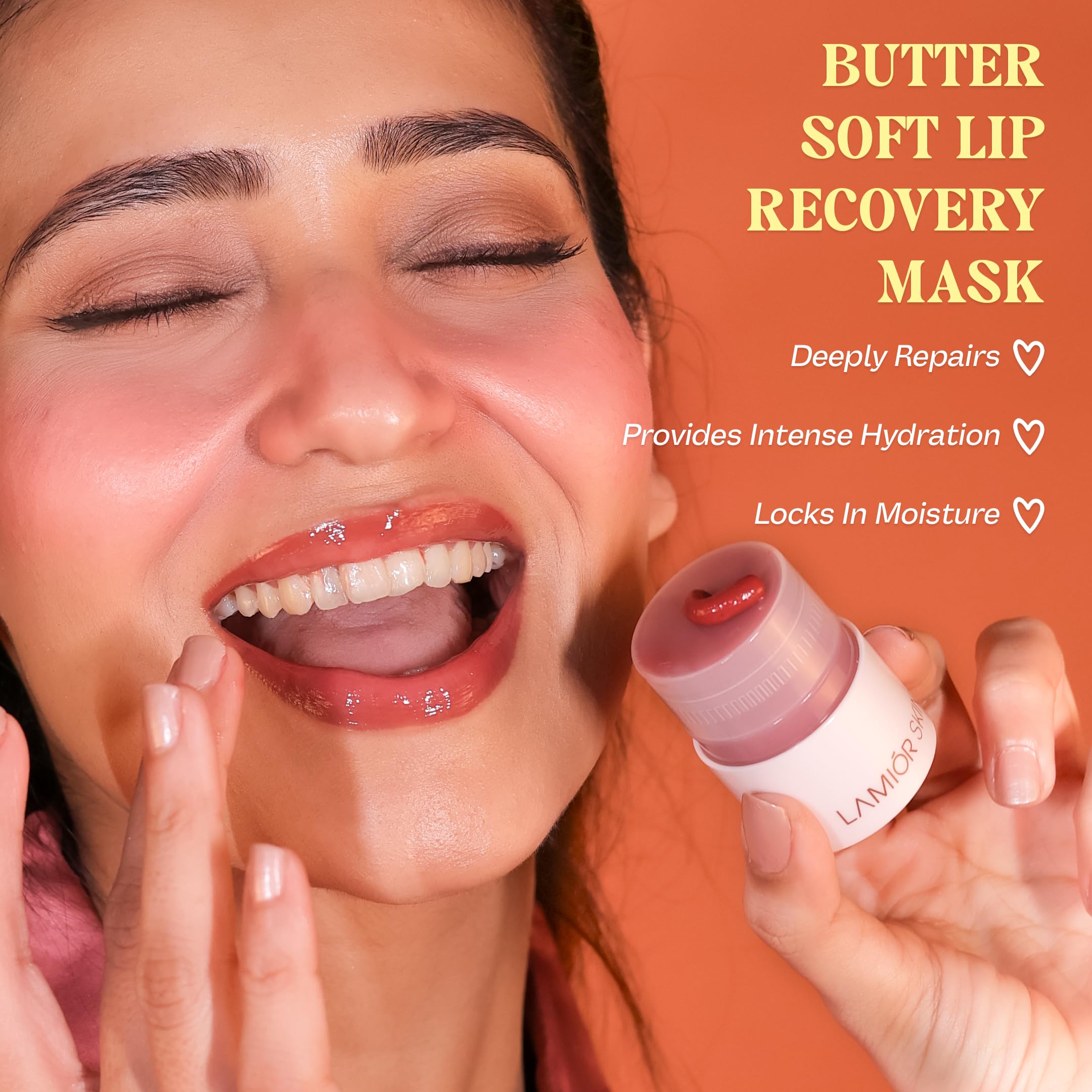 Lamior Overnight Lip Mask for Deep Hydration & Plumping | Butter Soft Lip Recovery Mask with 2% Peptide & 5% Vitamin-E | Moisturising Lip Care for Dry & Pigmented Lips 3
