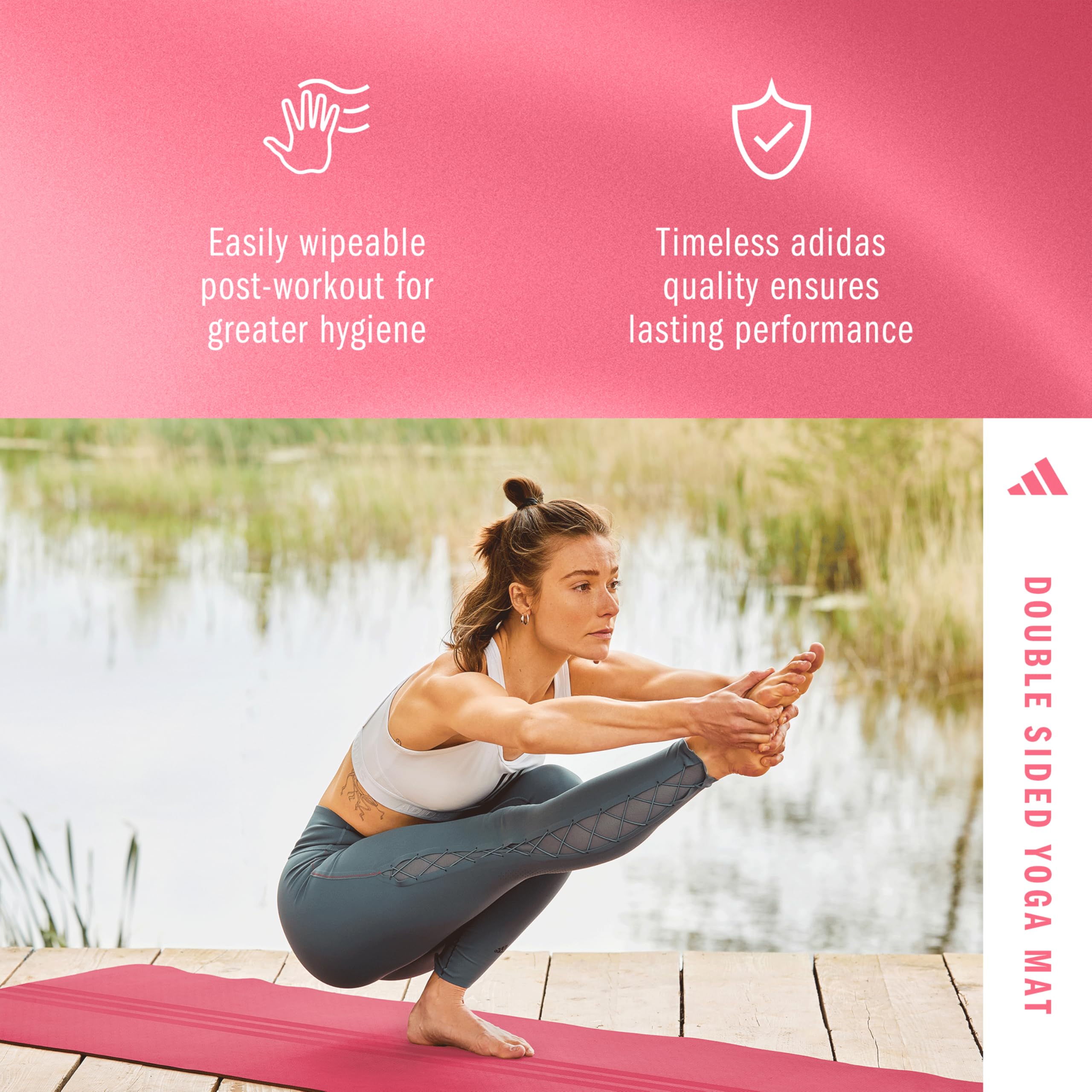 adidas - Alfombrilla de yoga de doble cara, 6 mm