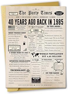 Ziwenhu Big 40th Birthday Card Gift for Men Women or Him Her, Happy 40 Year Old Birthday Greeting Card for Mom Dad, Vintage 40th Birthday Decorations for Husband Wife